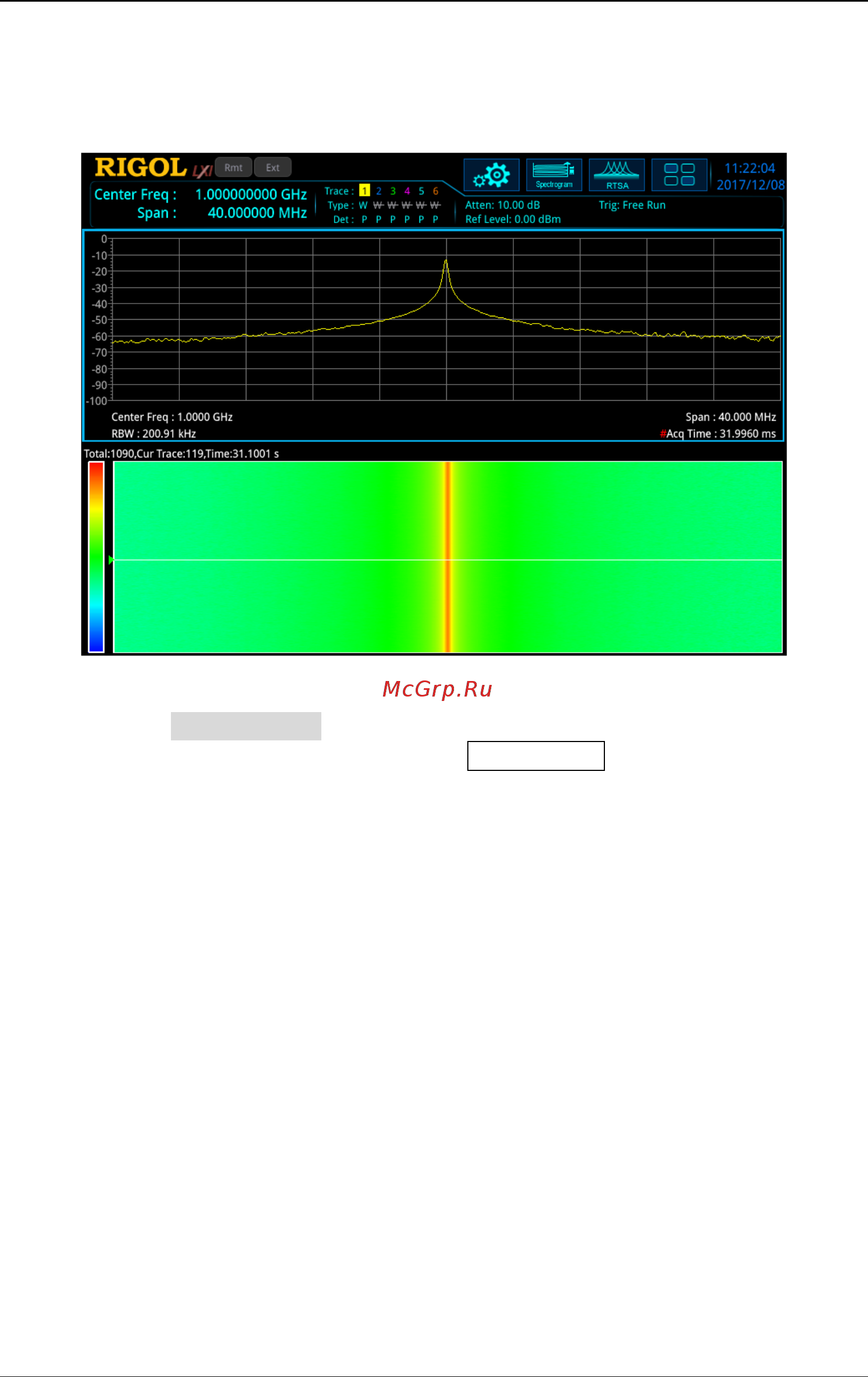 Rigol RSA3045-TG [148/208] Spectrogram