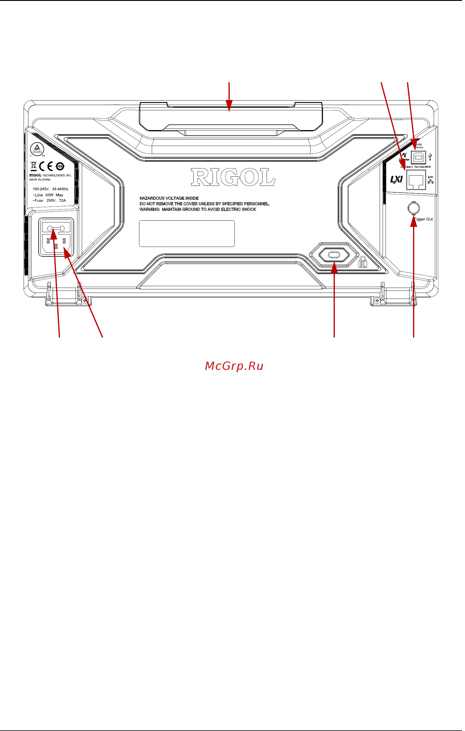 Rigol DS2102E [38/283] Rear panel overview