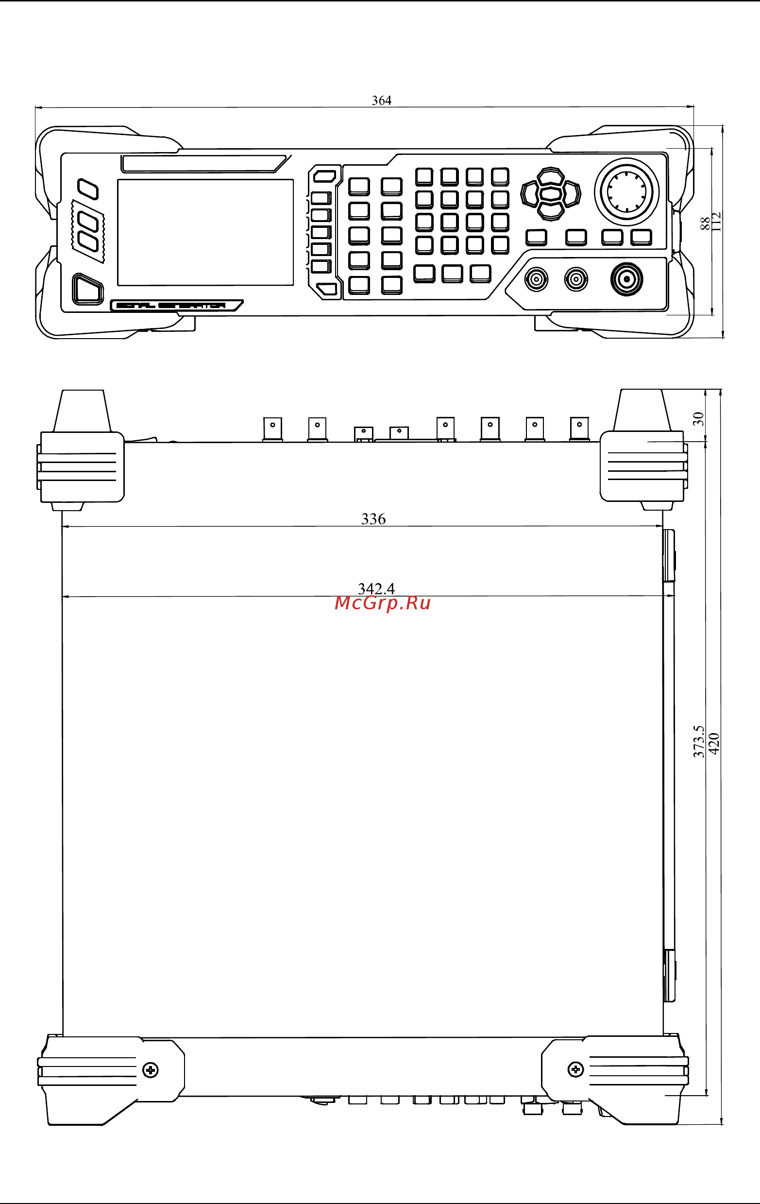 Rigol DSG3060 [21/148] Appearance and dimensions