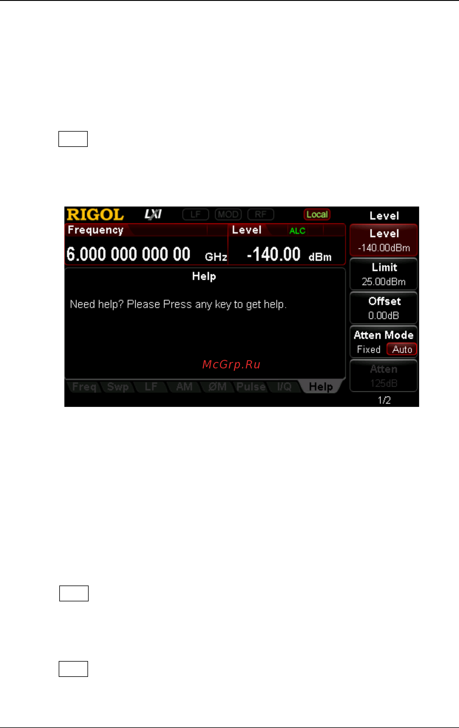 Rigol DSG3030 [42/148] To use the built in help system