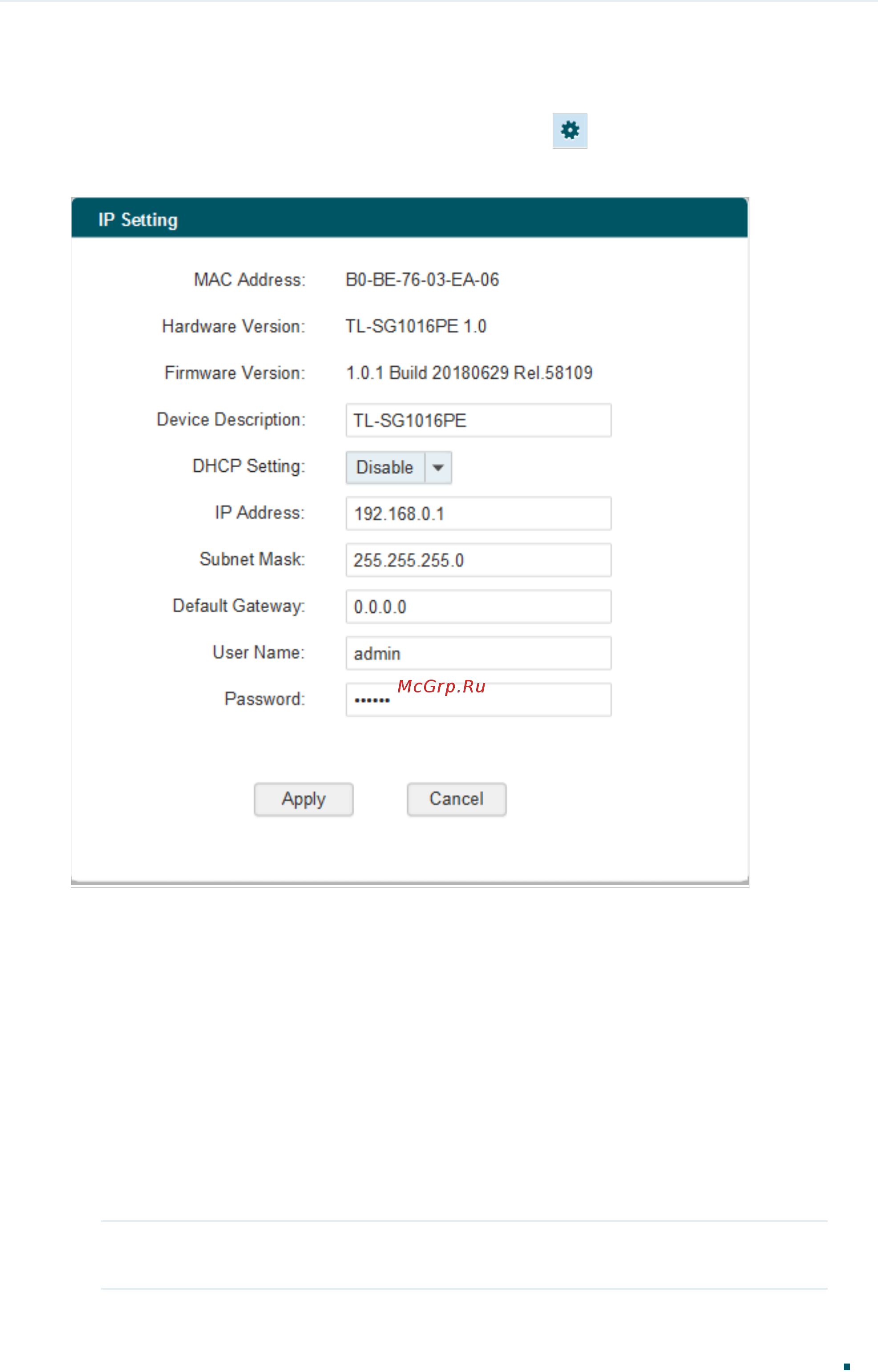 Tp-Link TL-SG1024DE V3 [15/84] Configuring ip setting for the switch