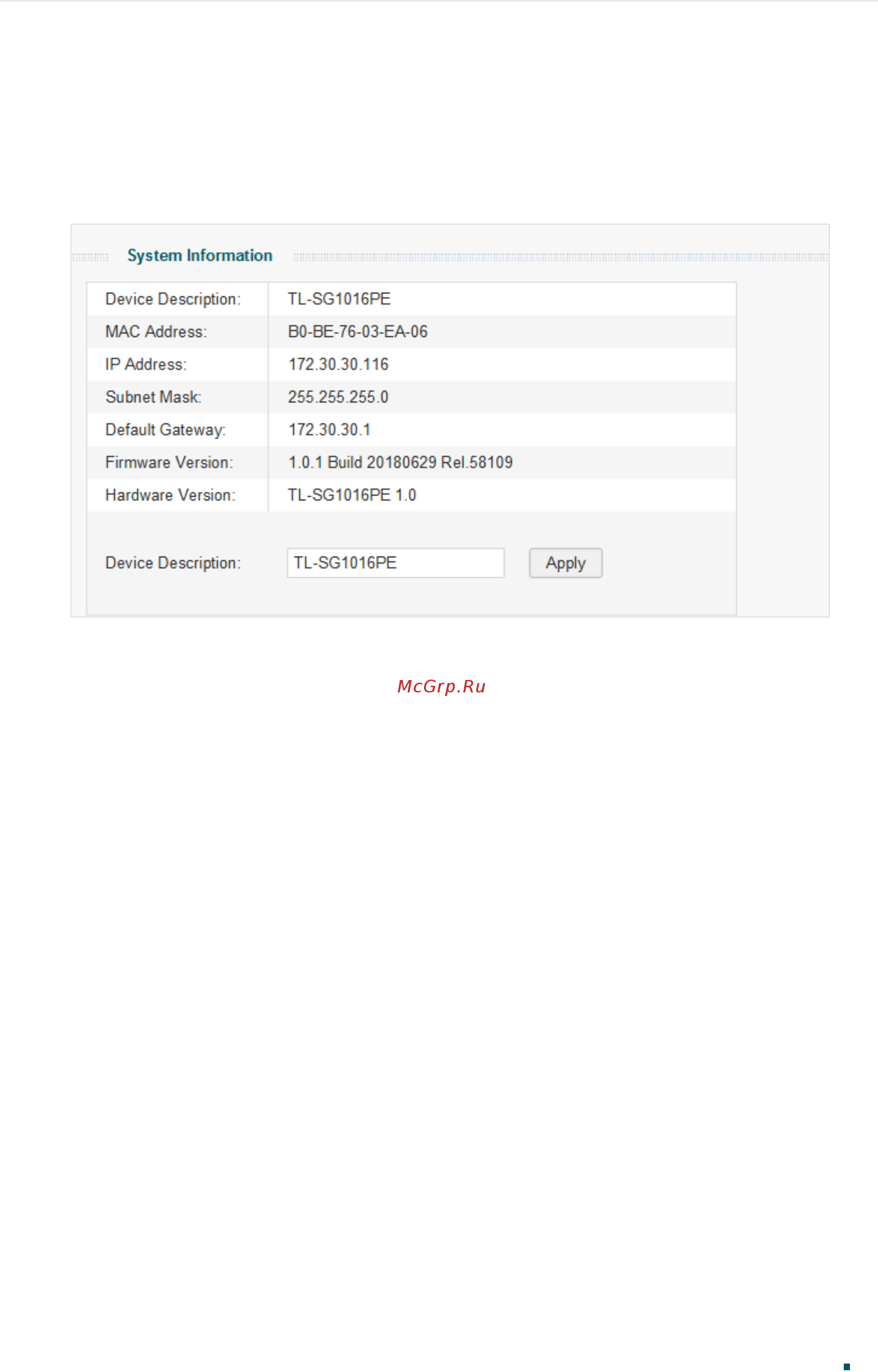 Tp-Link TL-SG1024DE V3 [21/84] Specifying the device description
