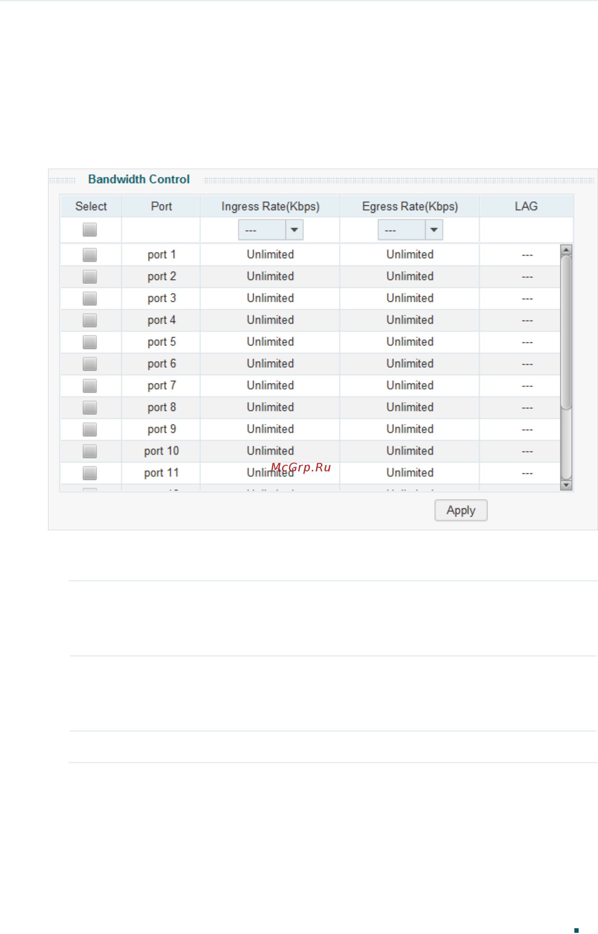 Tp-Link TL-SG1024DE V3 [71/84] Select the desired ports and configure the ingress rate and egress rate for the ports
