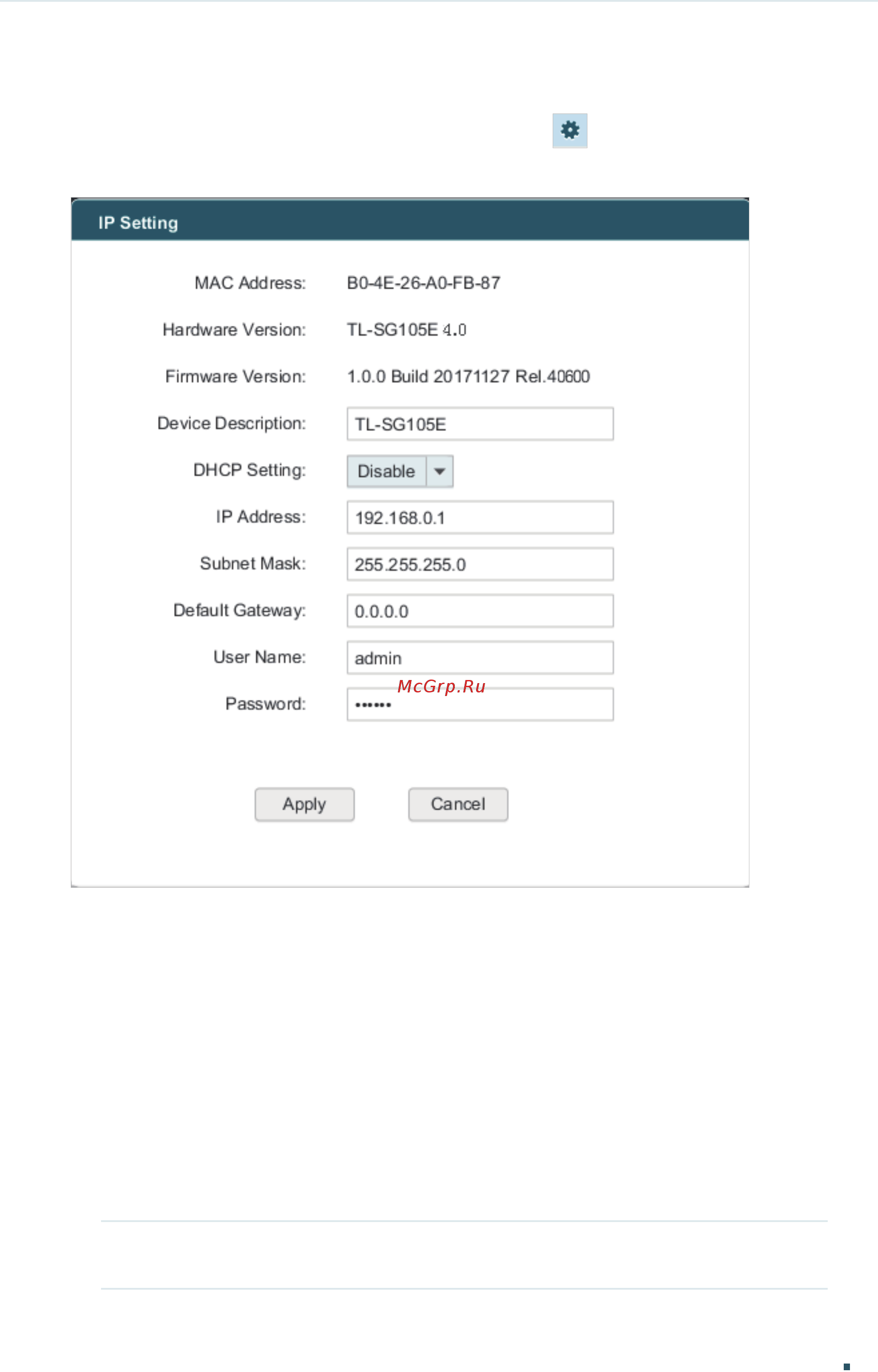 Tp-Link TL-SG105E V3 [15/84] Configuring ip setting for the switch