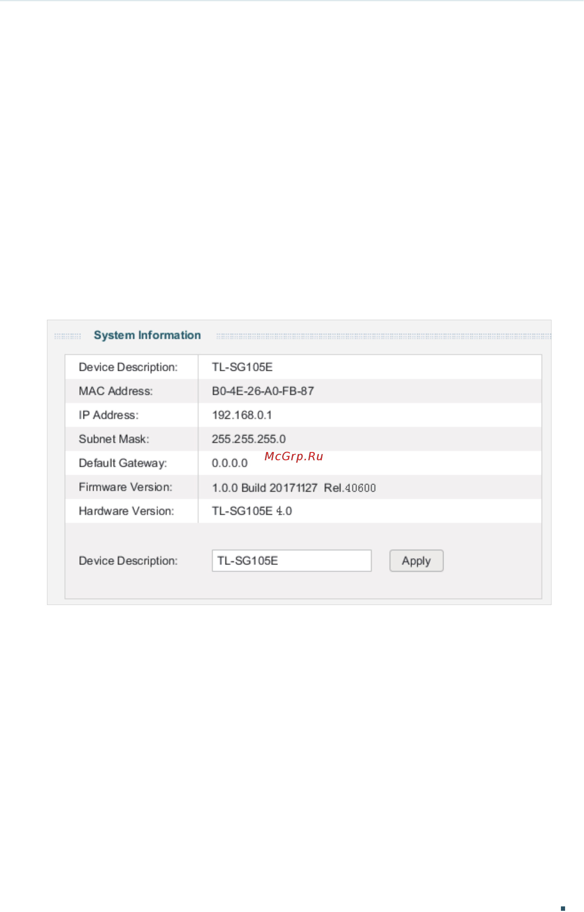 Tp-Link TL-SG105E V1 [23/84] Configuring system info