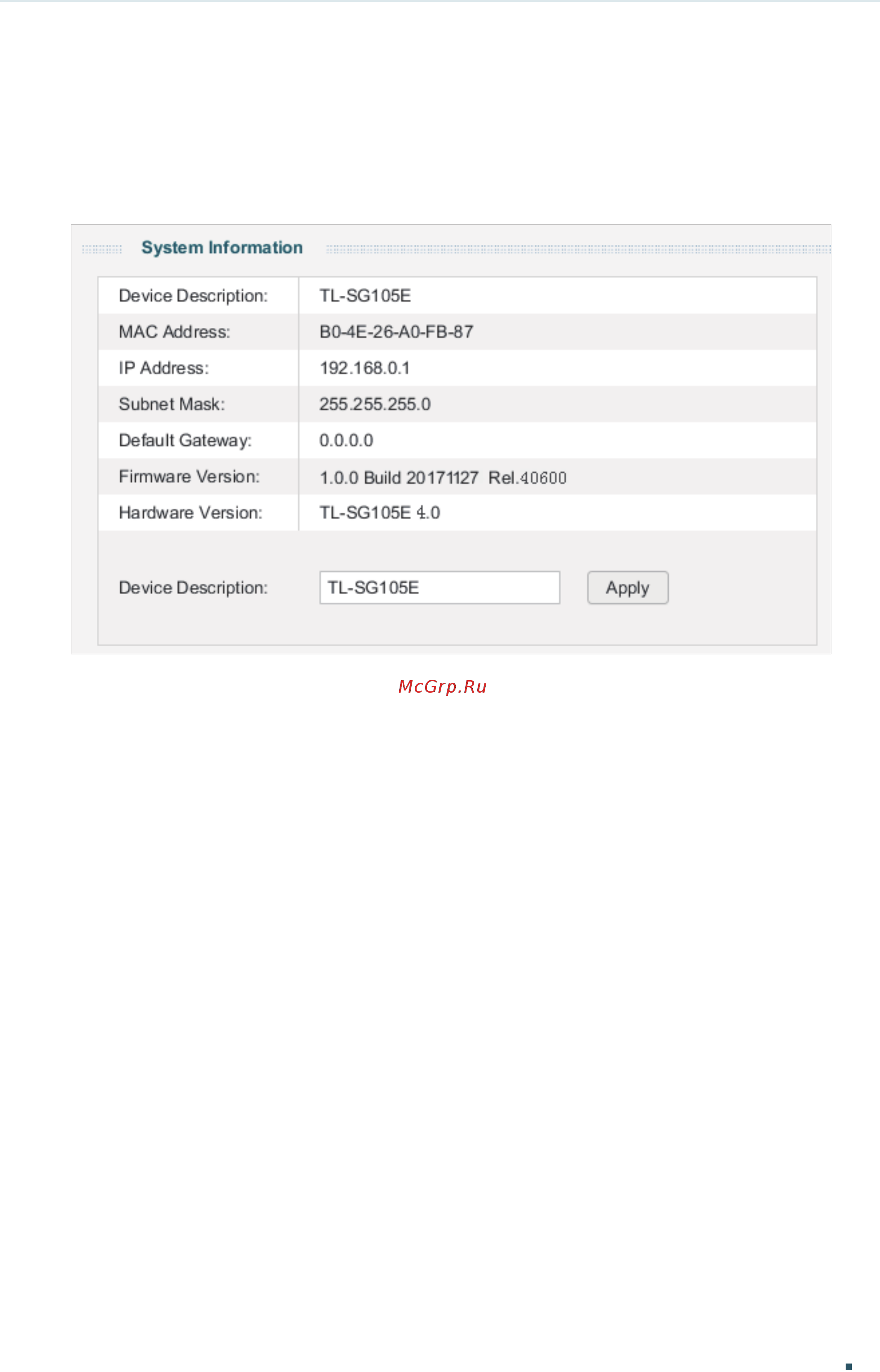 Tp-Link TL-SG105E V3 [24/84] Specifying the device description