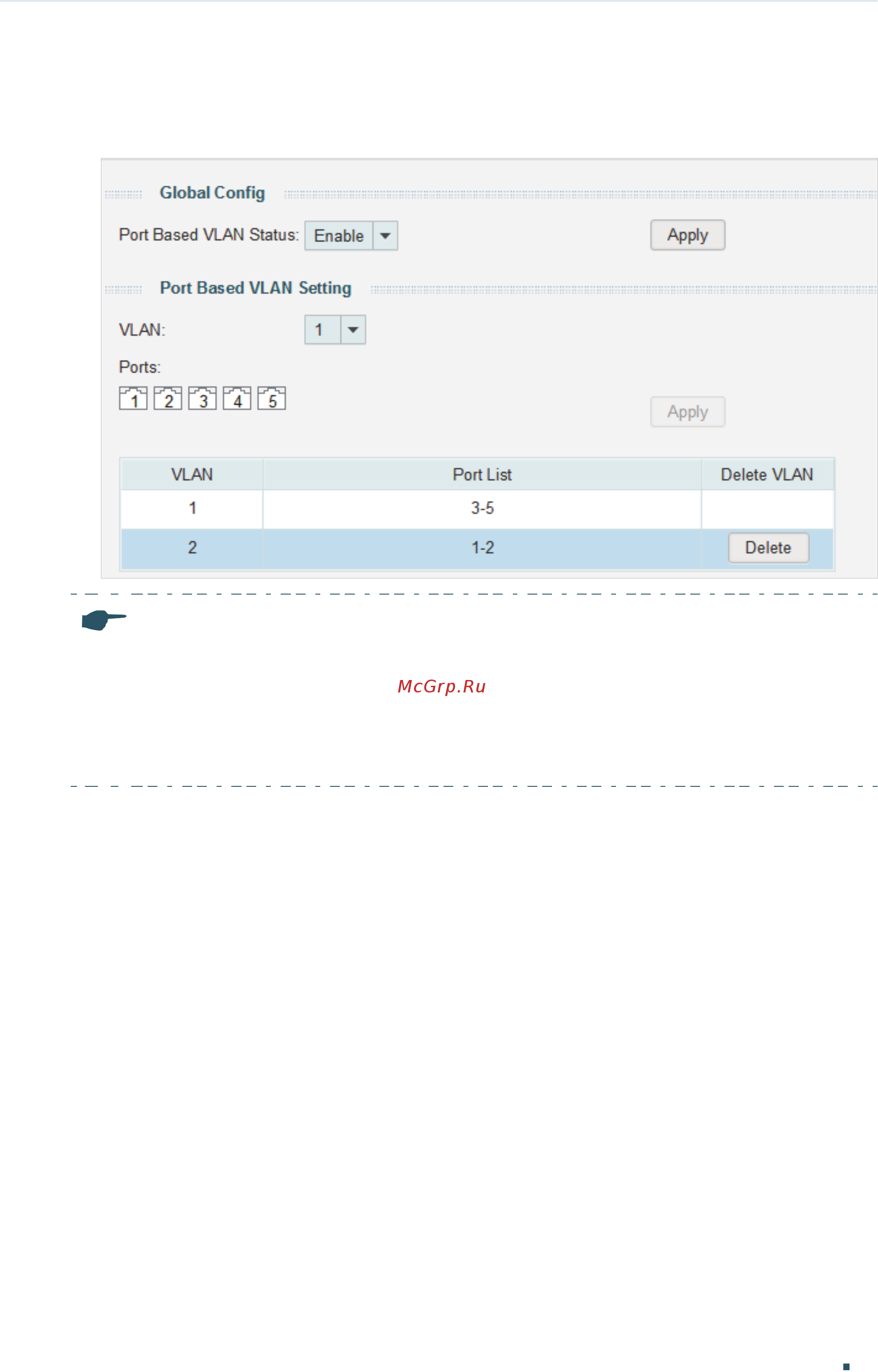 Tp-Link TL-SG105E V1 [59/84] You can verify the configuration result of port based vlan in the table you can delete a vlan as you wish by selecting the vlan and clicking delete