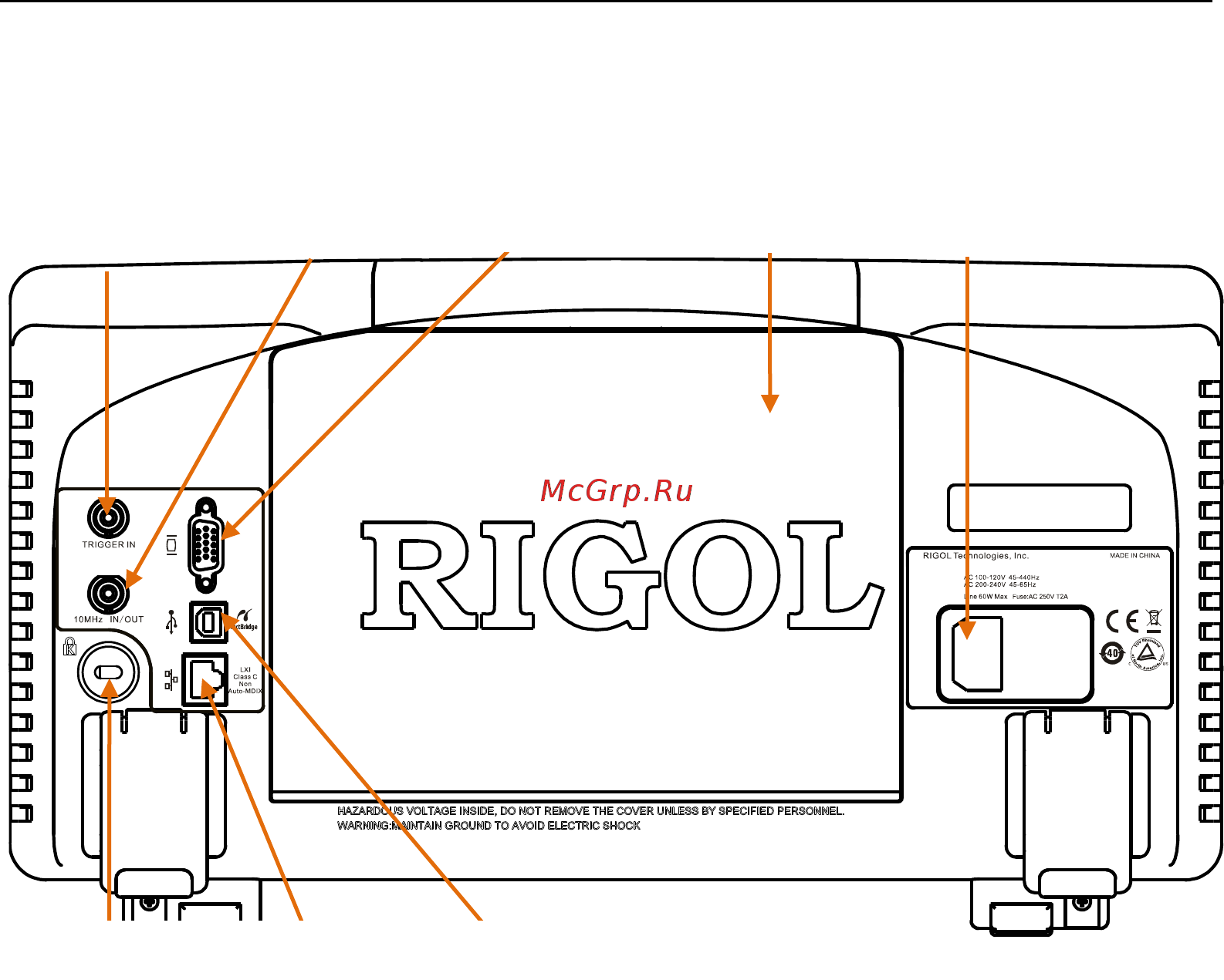 Rigol DSA1030-TG [27/259] Задняя панель