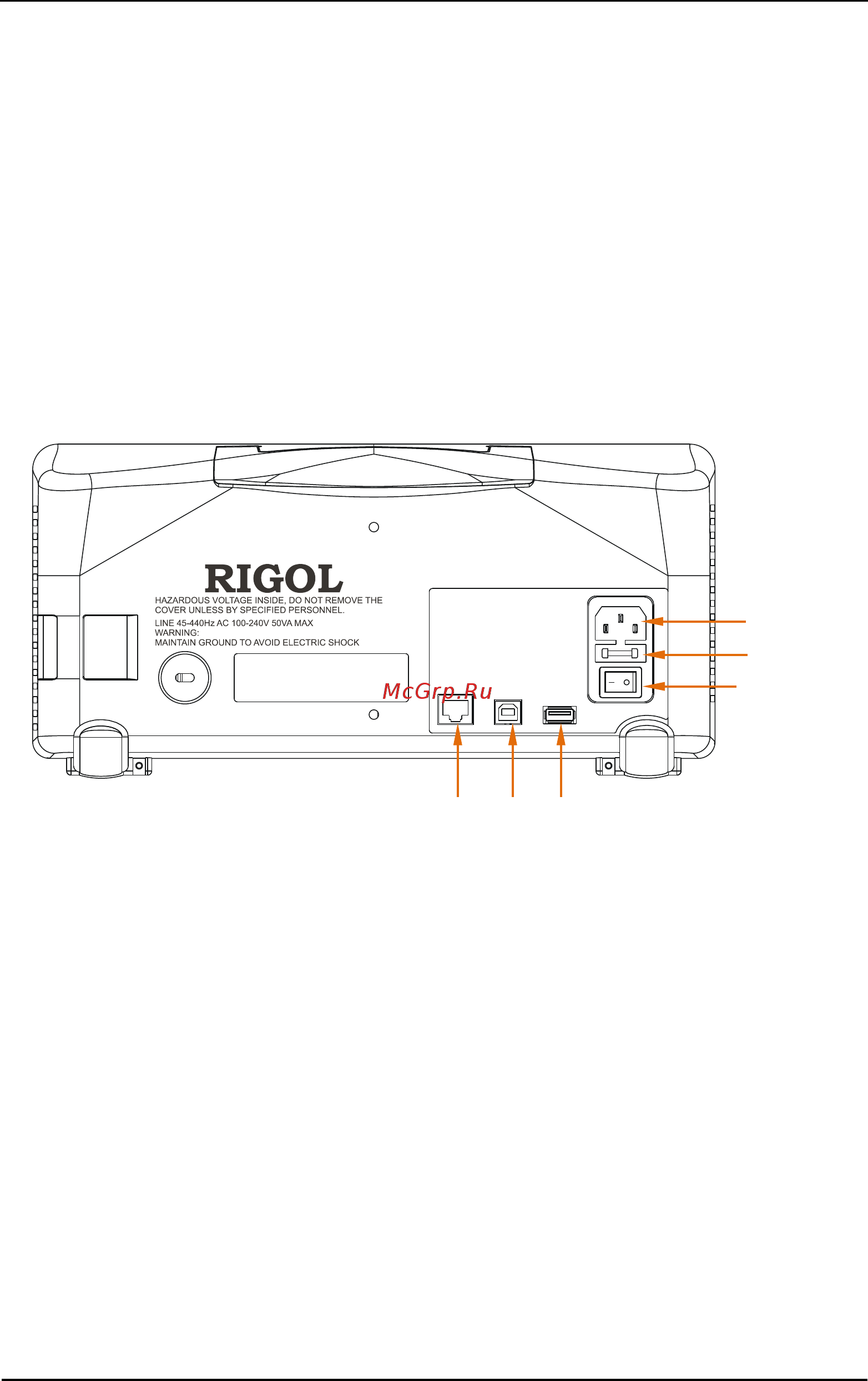 Rigol DS1104B [16/168] Rear panel