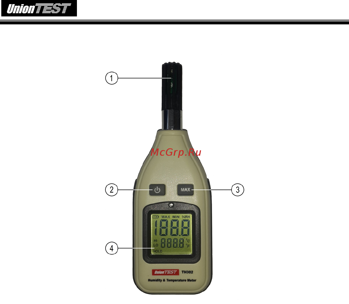 Uniontest TH302 [3/9] Внешний вид и элементы прибора