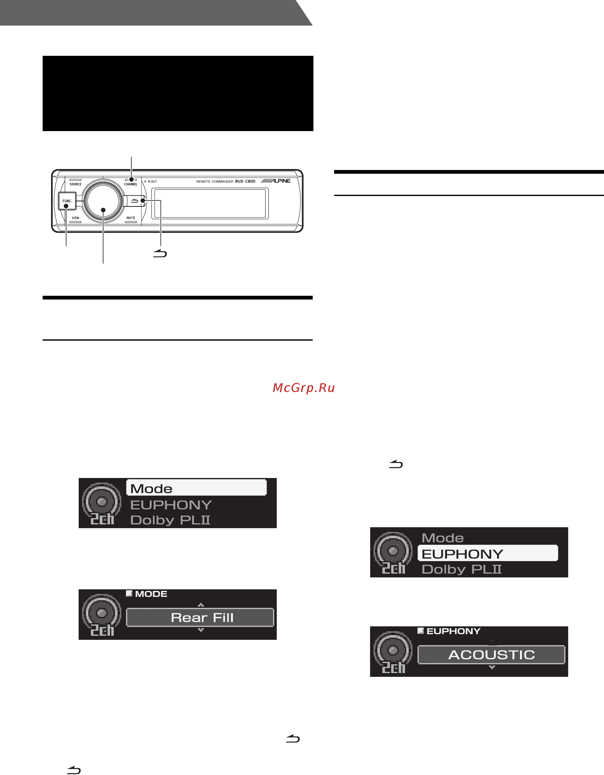 Alpine RUX-C800 [54/67] Use the multi channel function