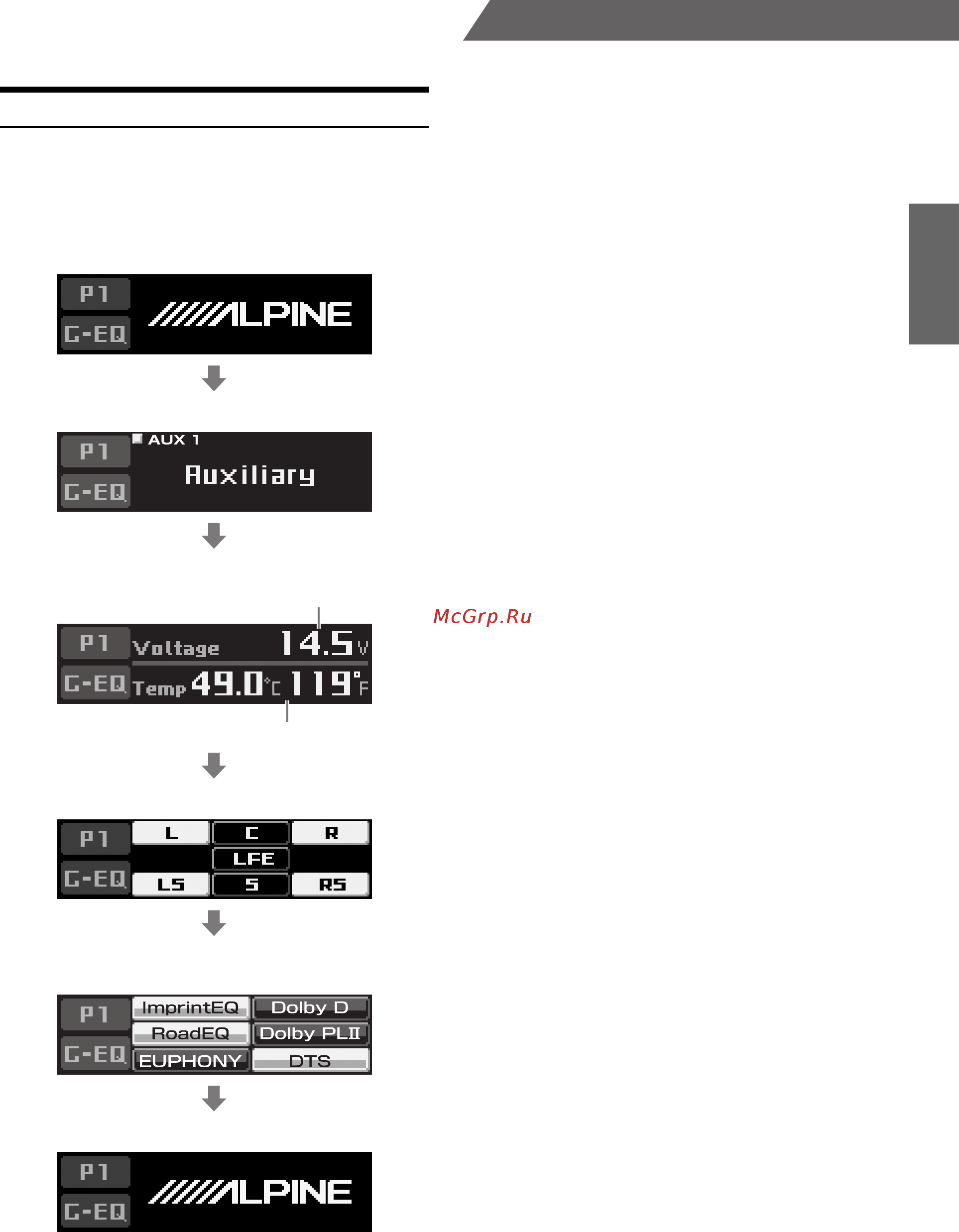 Alpine RUX-C800 [61/67] Switching the display