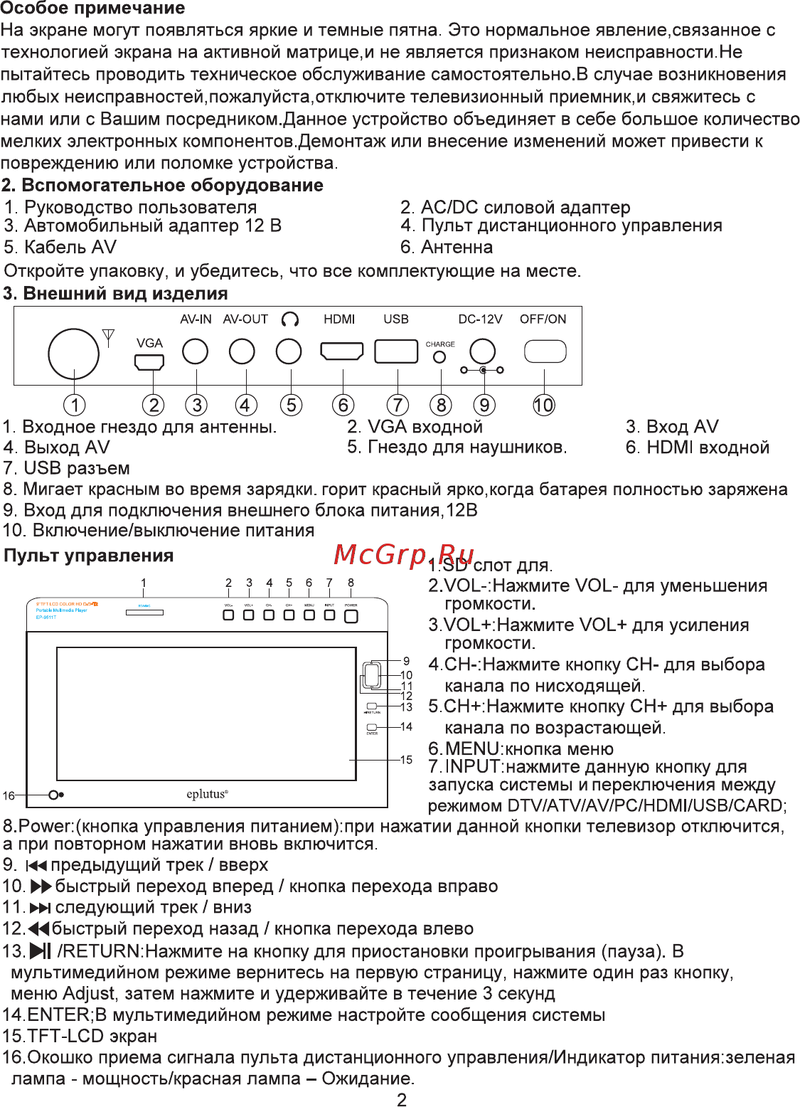 Eplutus EP-1019T Инструкция по эксплуатации онлайн [4/12] 395272