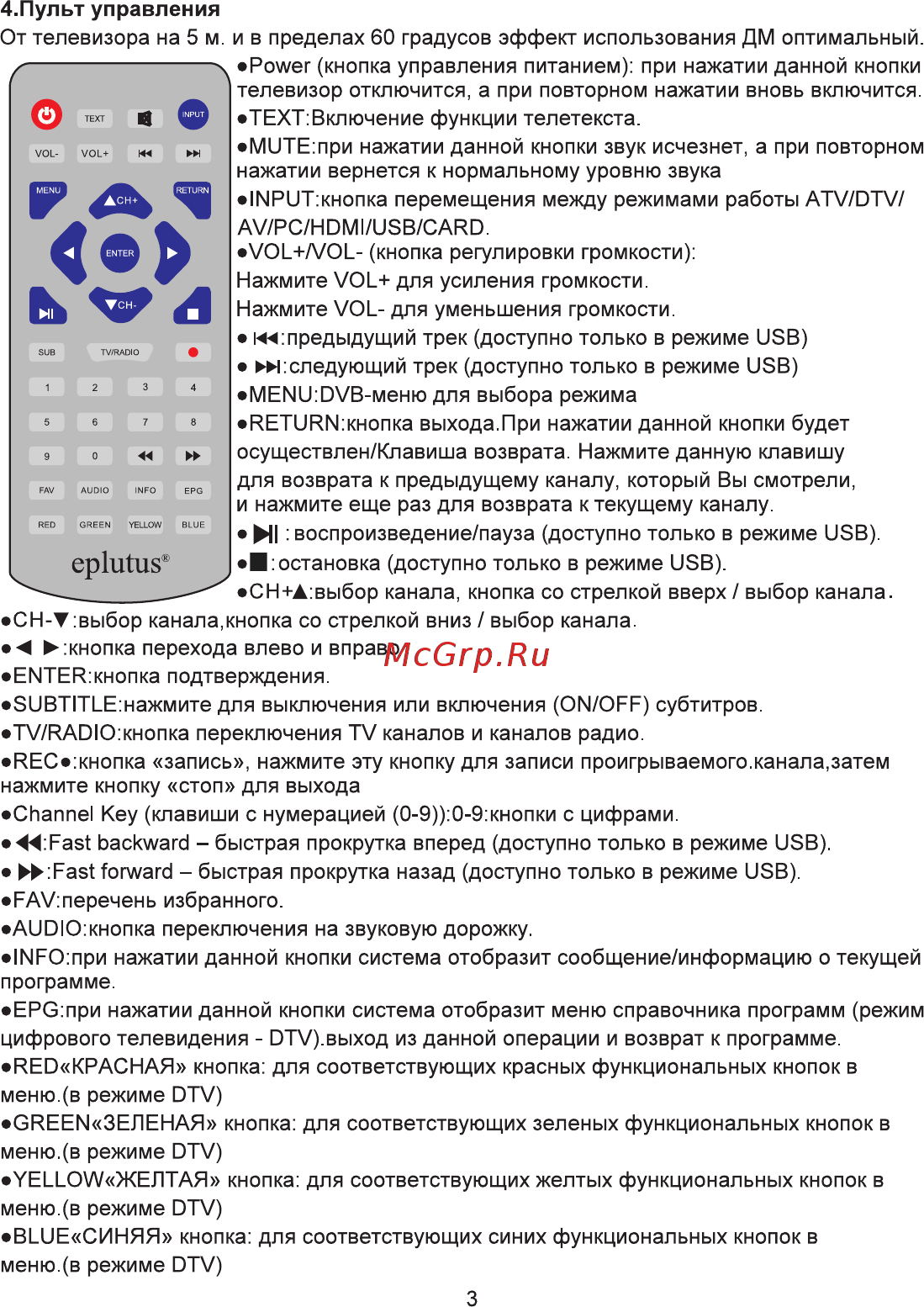 Eplutus EP-9511T Инструкция по эксплуатации онлайн [5/12] 395271