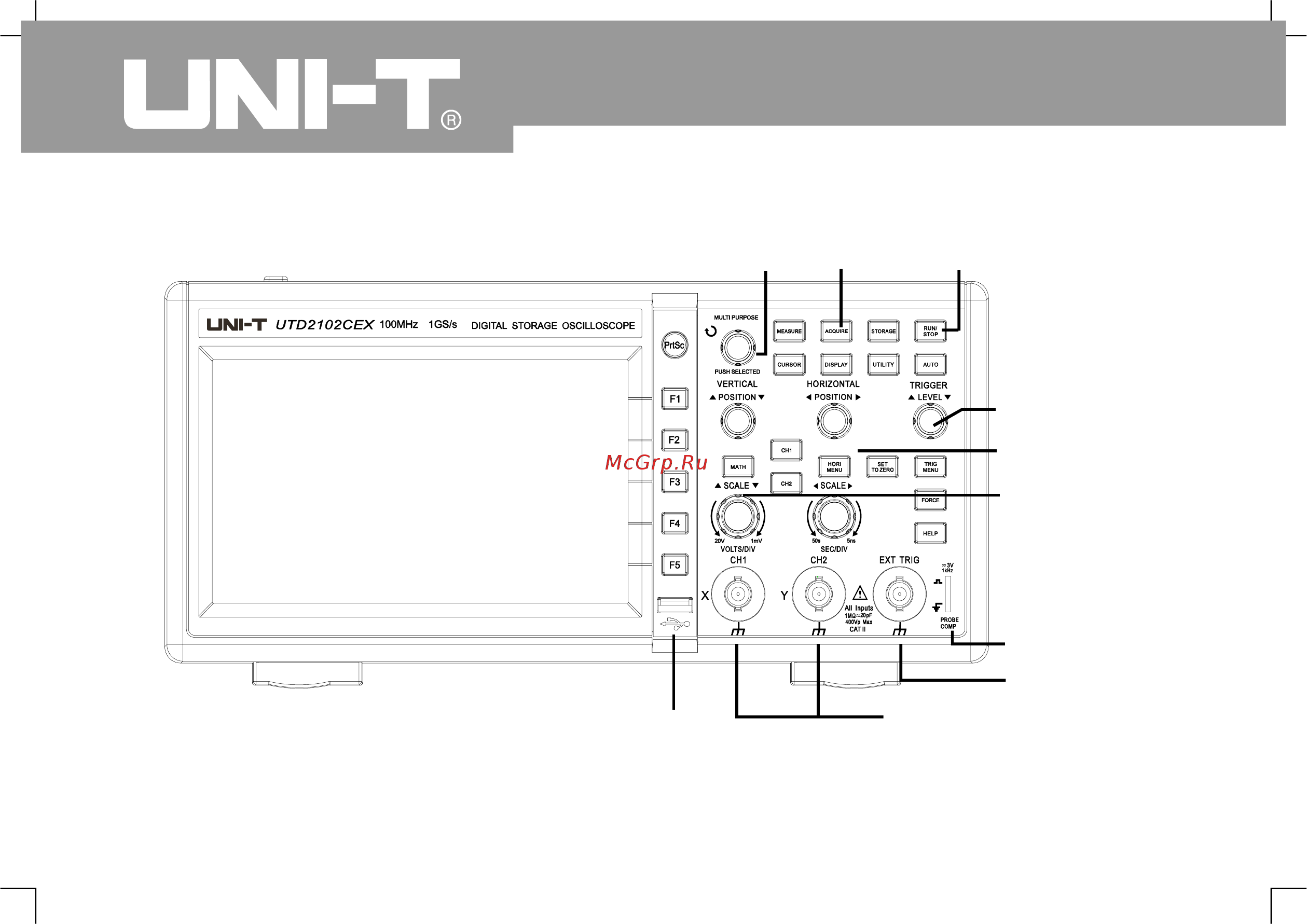 Uni-T UTD2052CEX [15/120] Inch front panel of uni t