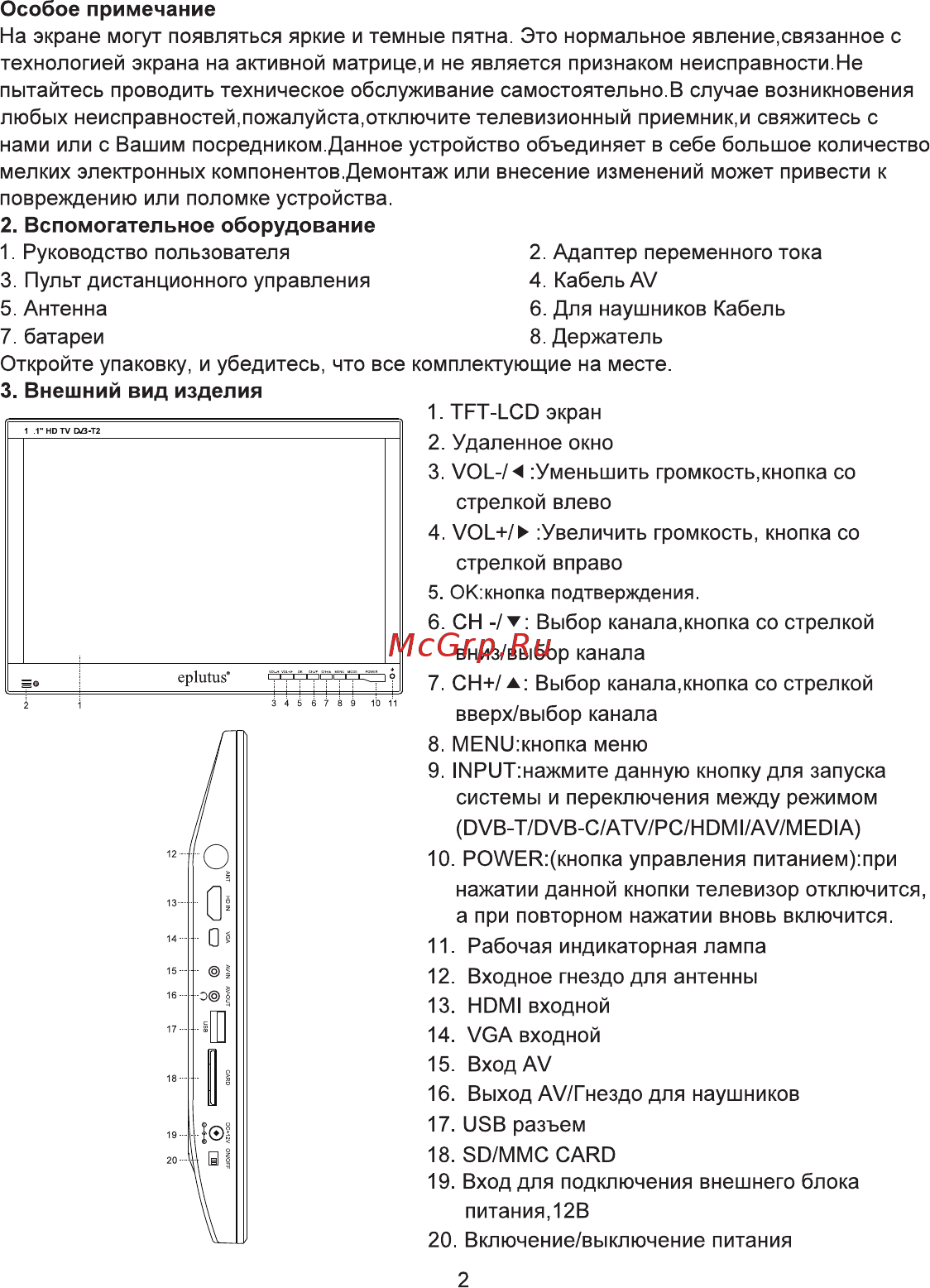 Eplutus EP-143T Инструкция по эксплуатации онлайн [4/12] 395376