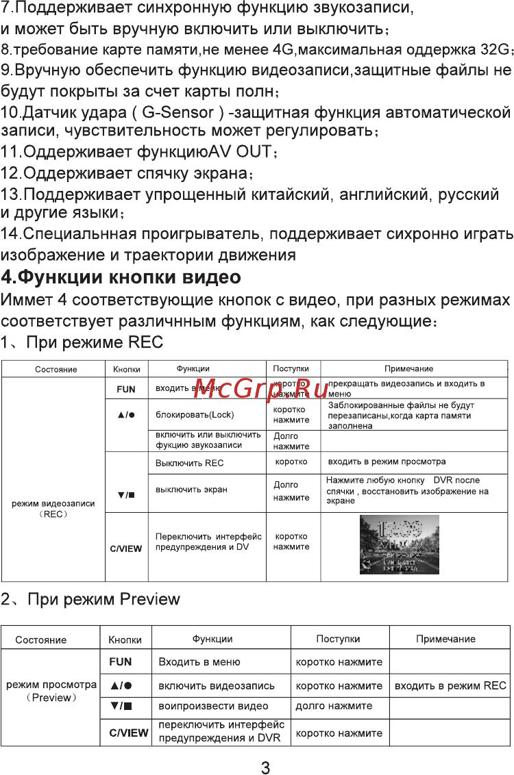 Eplutus GR-91 [4/17] З требование карте памяти не менее 4g максимальная оддержка 32g 9 вручную обеспечить функцию видеозаписи защитные файлы не