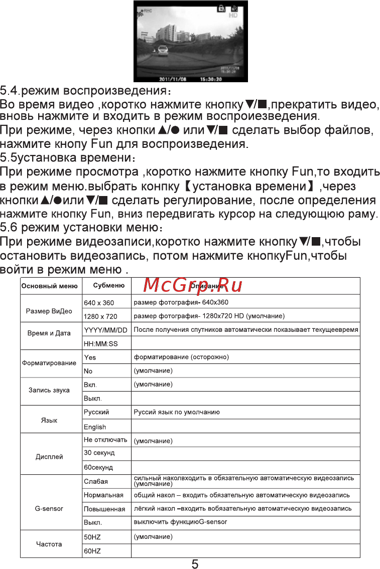 Eplutus GR-91 [6/17] Режим воспроизведения во время видео коротко нажмите кнопку прекратить видео вновь нажмите и входить в режим воспроиезведения при режиме через кнопки ам илит и сделать выбор файлов нажмите кнопу fun для воспроизведения 5 установка времени при режиме просмотра коротко нажмите кнопку fun то входить в режим меню выбрать конпку установка времени через кнопки амилитл сделать регулирование после определения нажмите кнопку fun вниз передвигать курсор на следующюю раму 5 режим установки меню при режиме видеозаписи коротко нажмите кнопку чтобы остановить видеозапись потом нажмите кнопкурип чтобы войти в режим меню _______________________________________________
