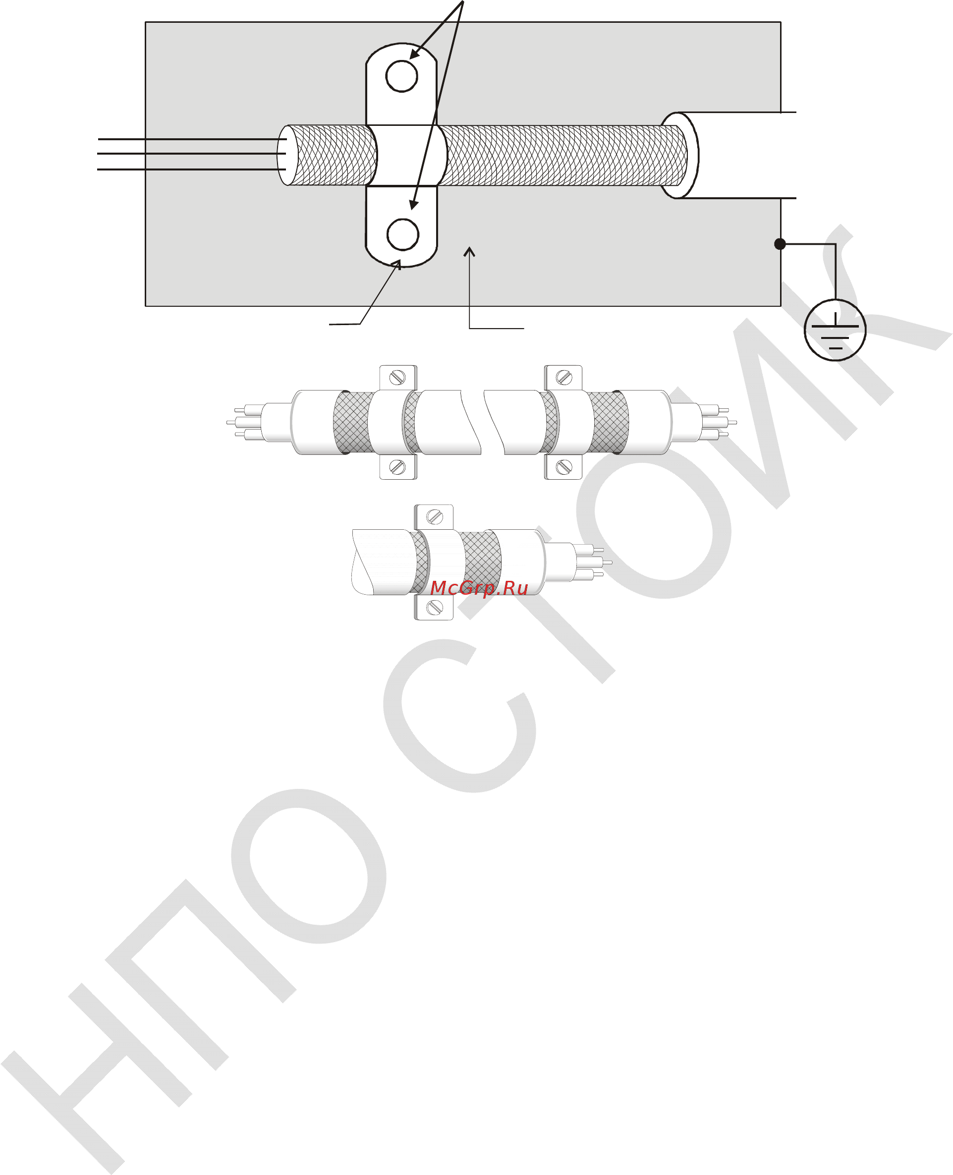 Delta Electronics VFD150CP53A-21 [114/604] Заземление экрана моторного кабеля