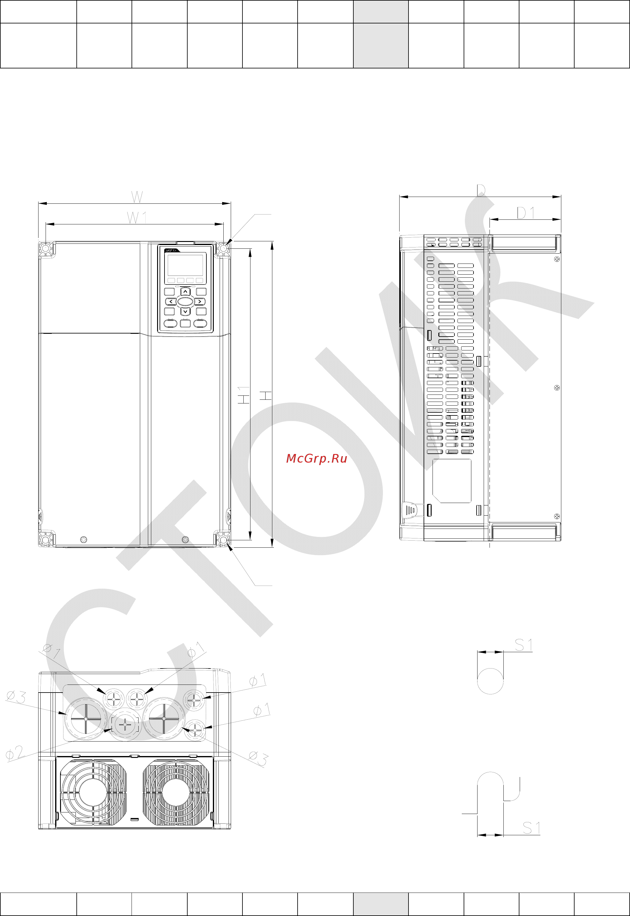 Delta Electronics VFD075CP43B-21 [16/604] В монтажное отверстие