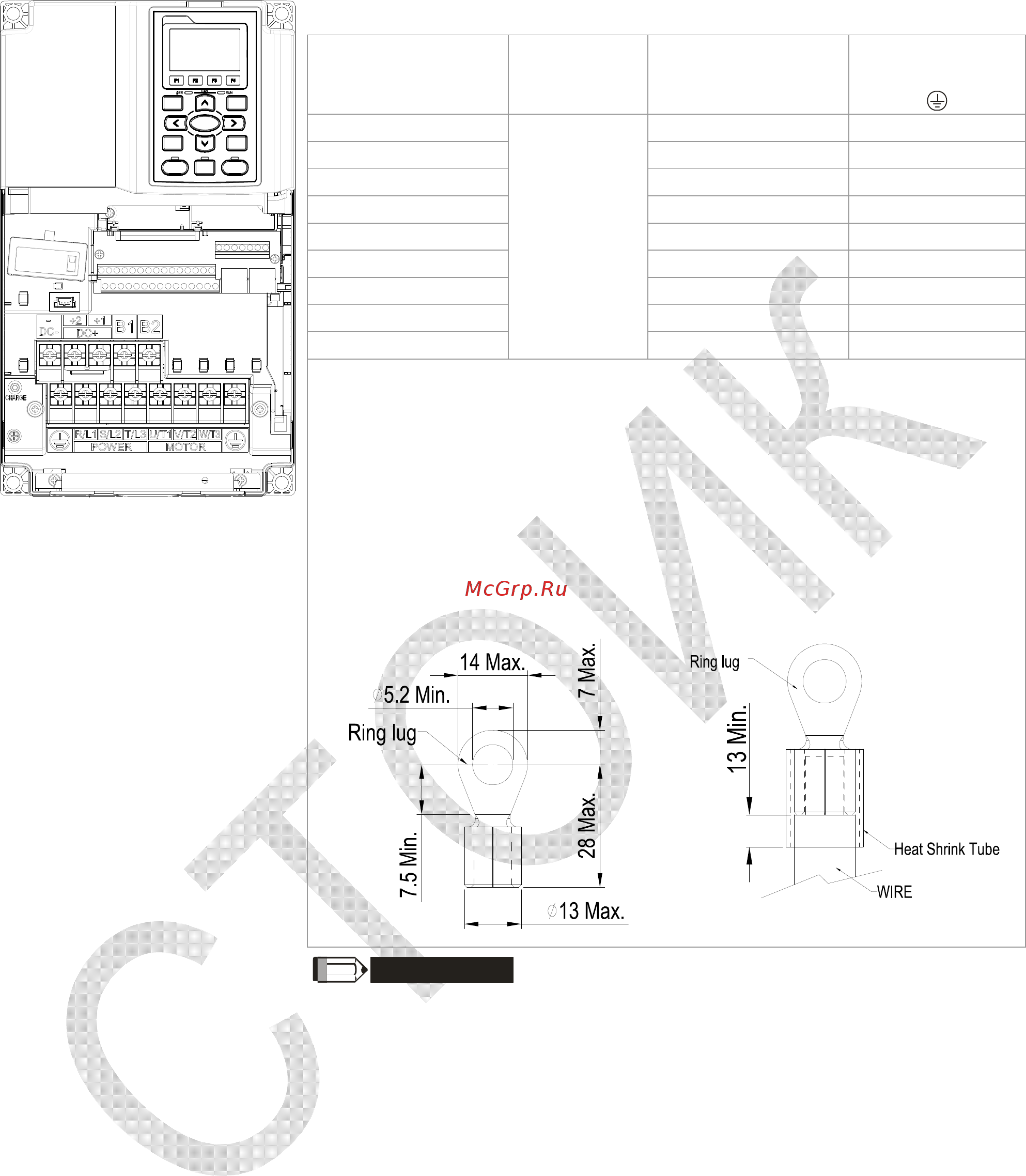 Delta Electronics VFD750CP43B-21 [70/604] Силовые клеммы r l1 s l2 t l3 u t1 v t2 w t3 b1 b2 1 2