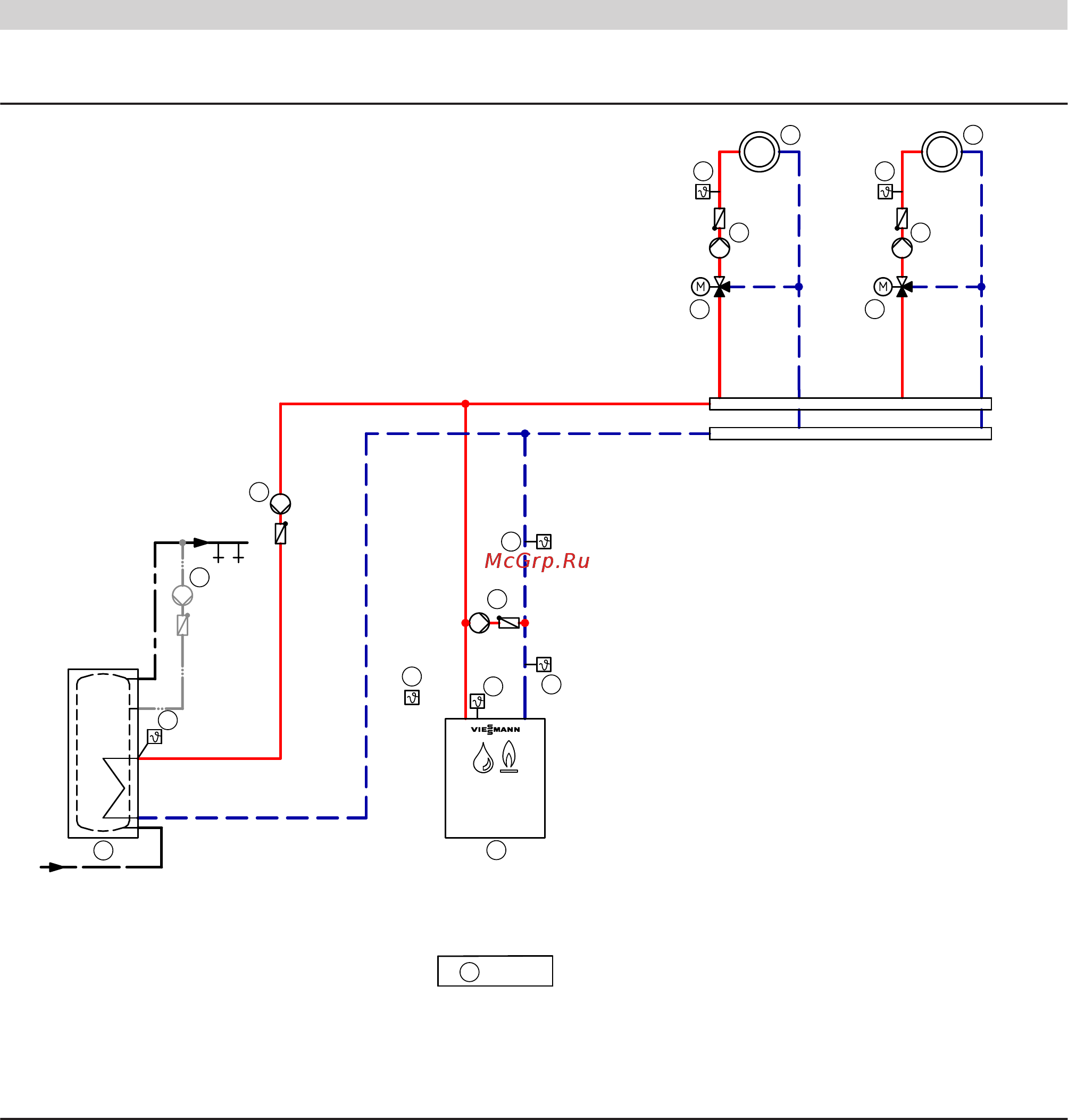 Viessmann Vitoplex 100 (напольн./комб.) 150 - 2000 кВт [29/34] Гидравлическая монтажная схема id 4605570_1306_01