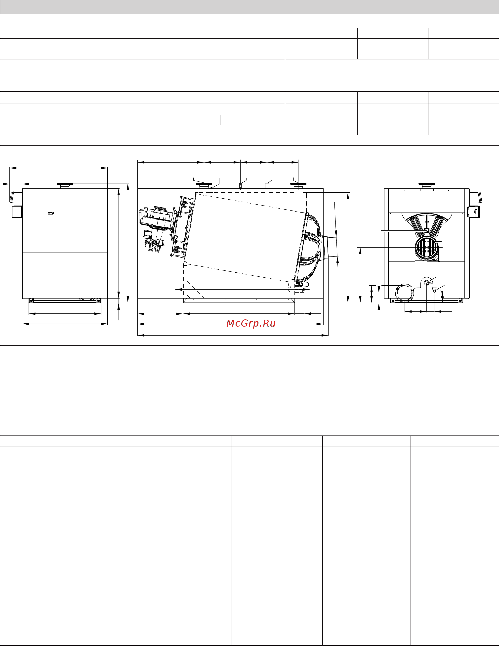 Viessmann Vitocrossal 200 СМ2 (напол./газ) 400-620 кВт [4/12] Технические характеристики водогрейного котл