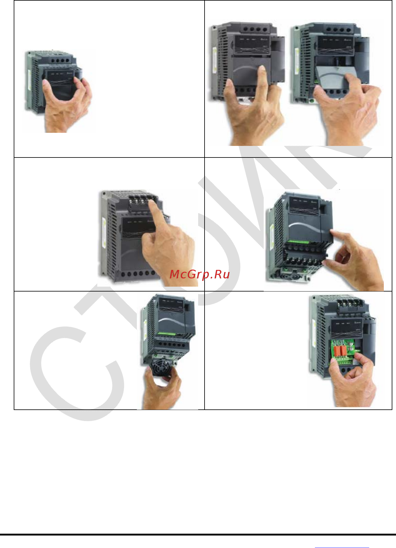 Delta Electronics VFD004E21T [15/342] Установка пульта и дополнительных плат