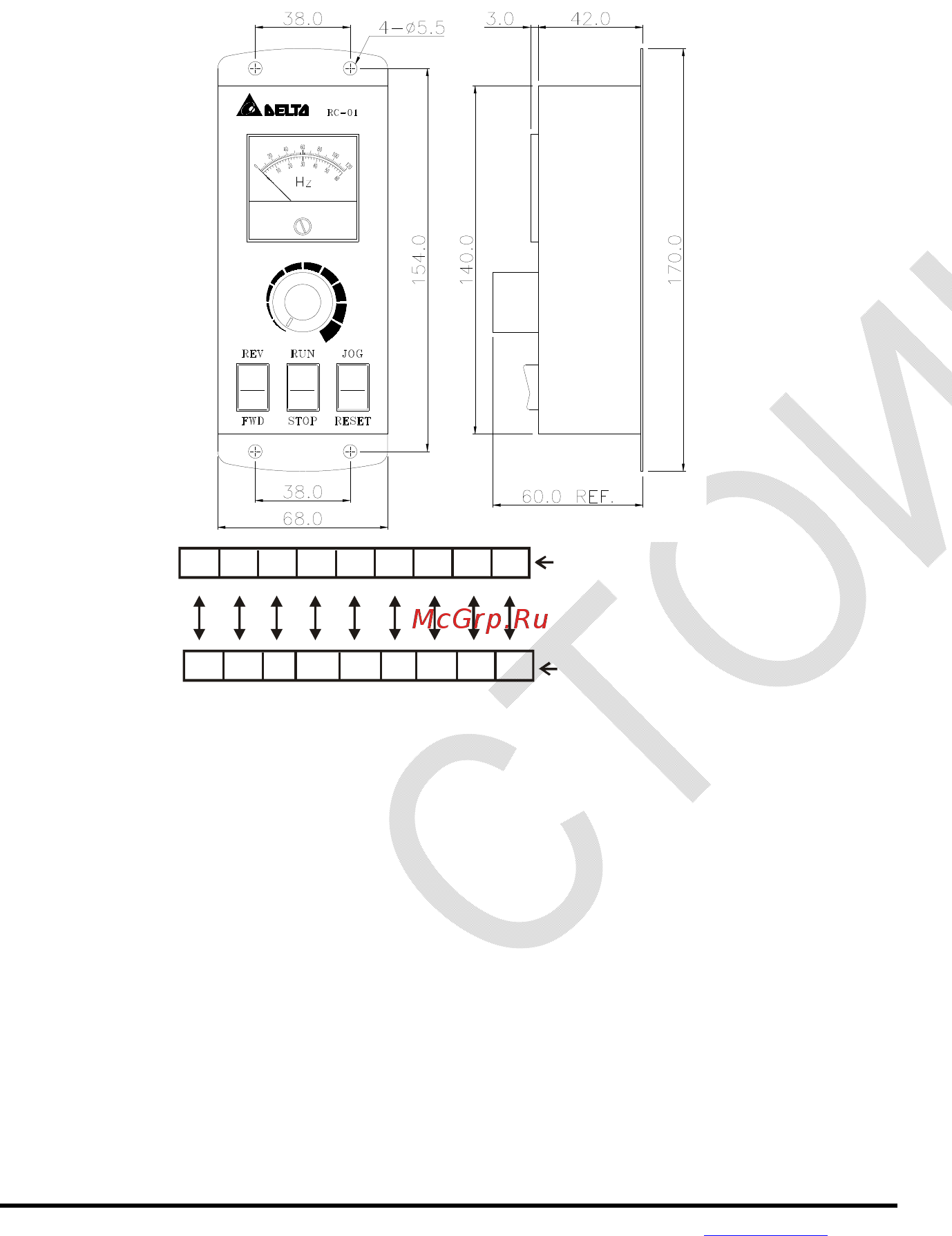 Delta Electronics VFD004E21T [246/342] B пульт дистанционного управления rc 01