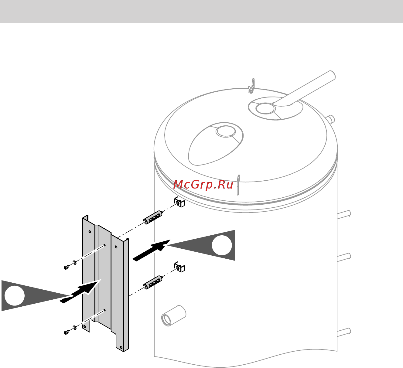Viessmann Vitocell 340-M [18/40] Монтаж несущей металлической пластины