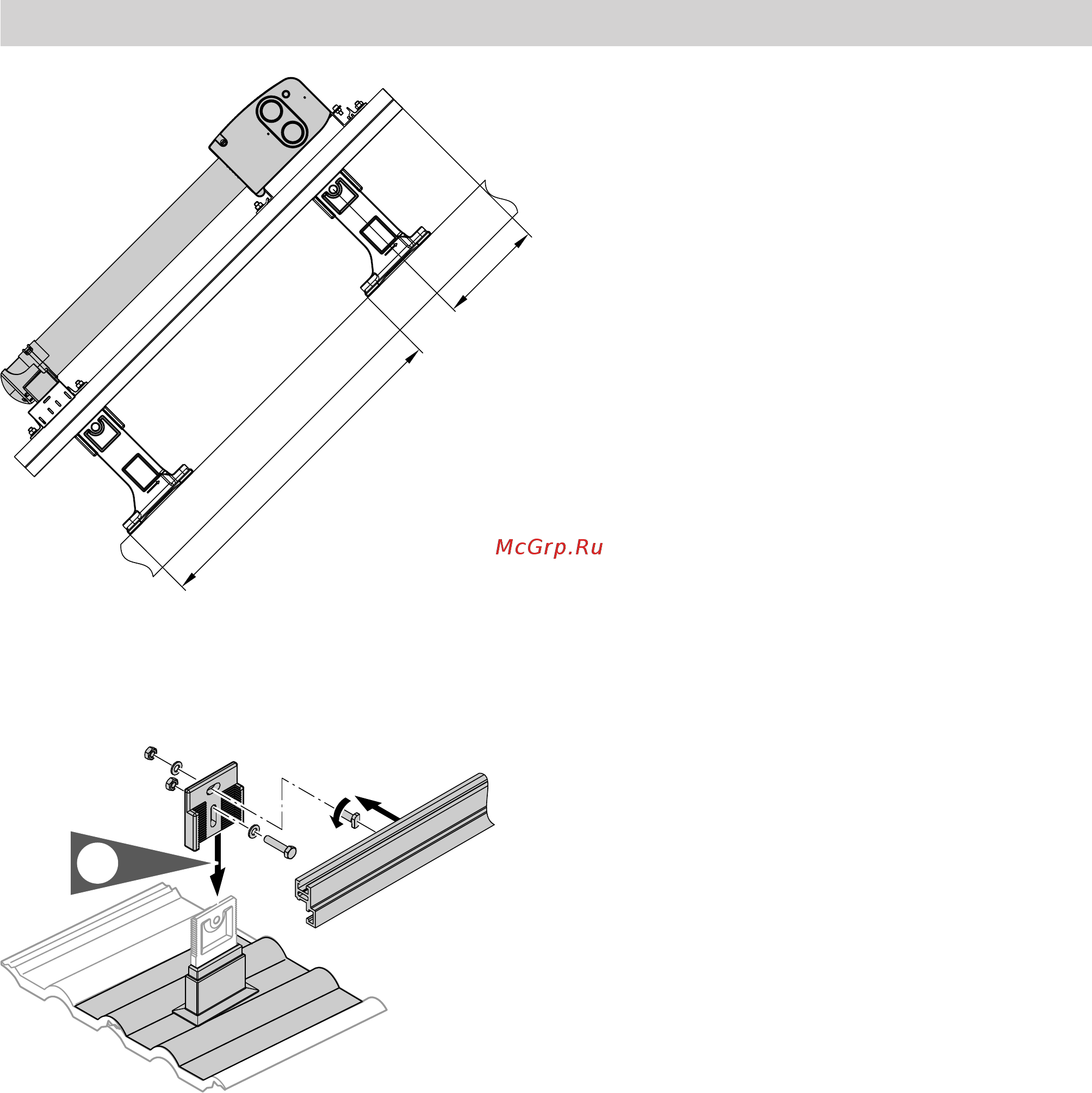 Viessmann Vitosol 300-T SP3B [26/68] Монтаж на скатных крышах с помощью стропильных