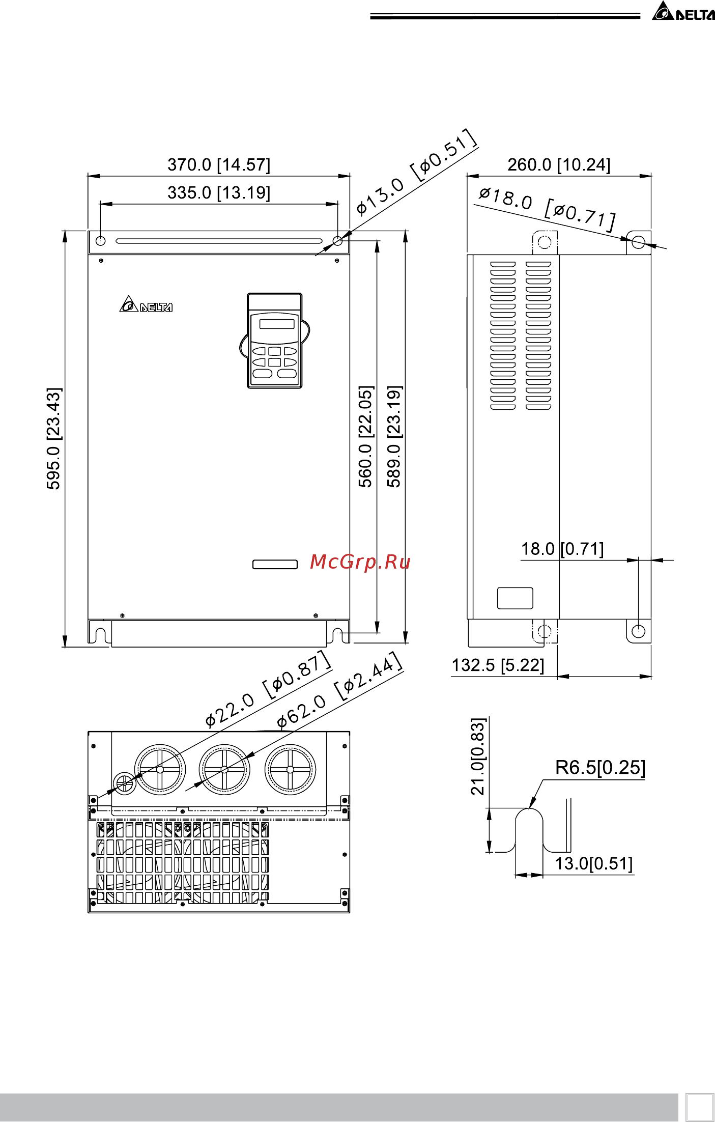 Delta Electronics VFD037B43A [21/208] Типоразмер e1 vfd300b23a vfd370b23a vfd550b43c 53a vfd750b43c 53a