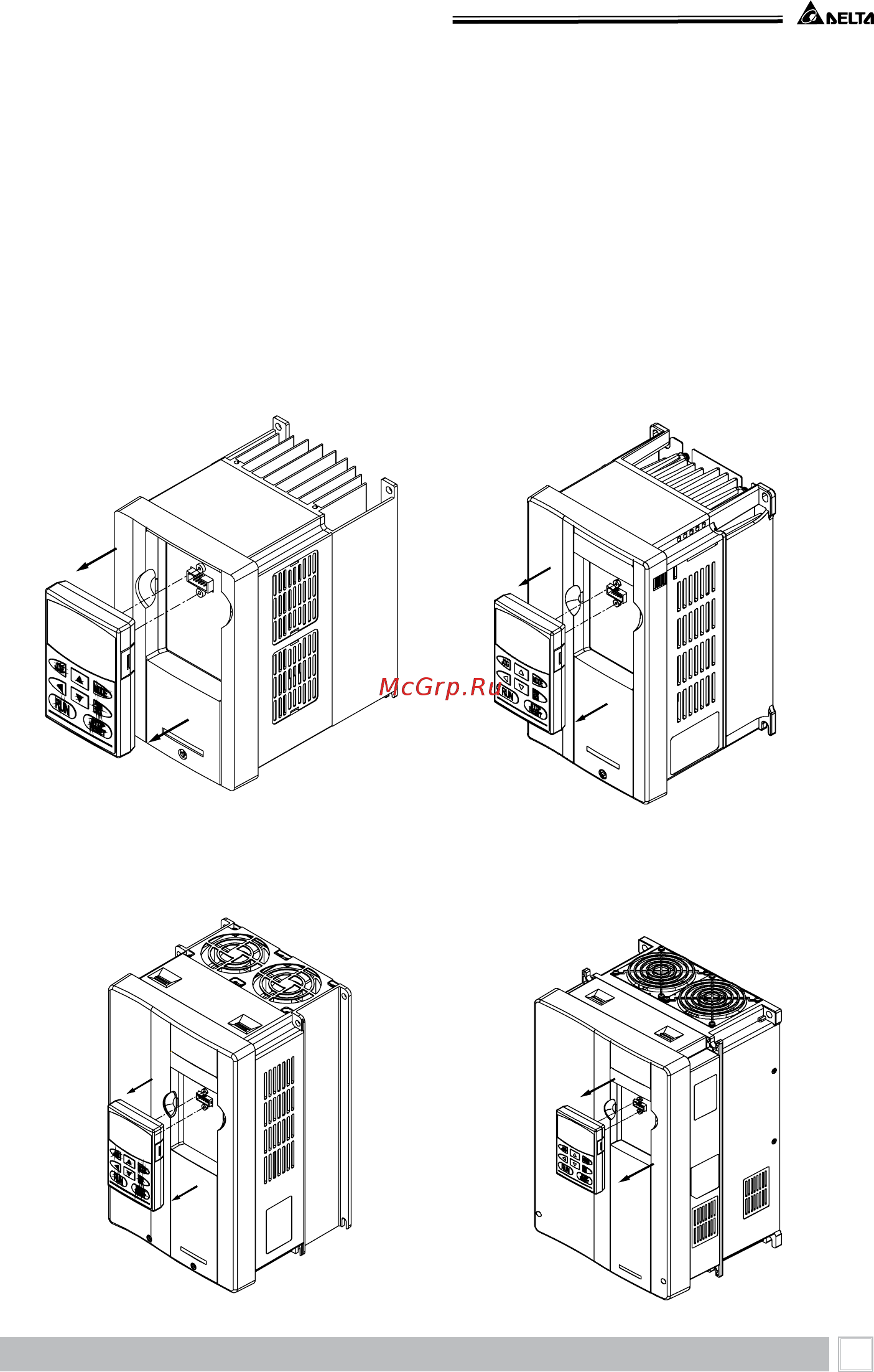 Delta Electronics VFD220B43A [23/208] Установка и подключение
