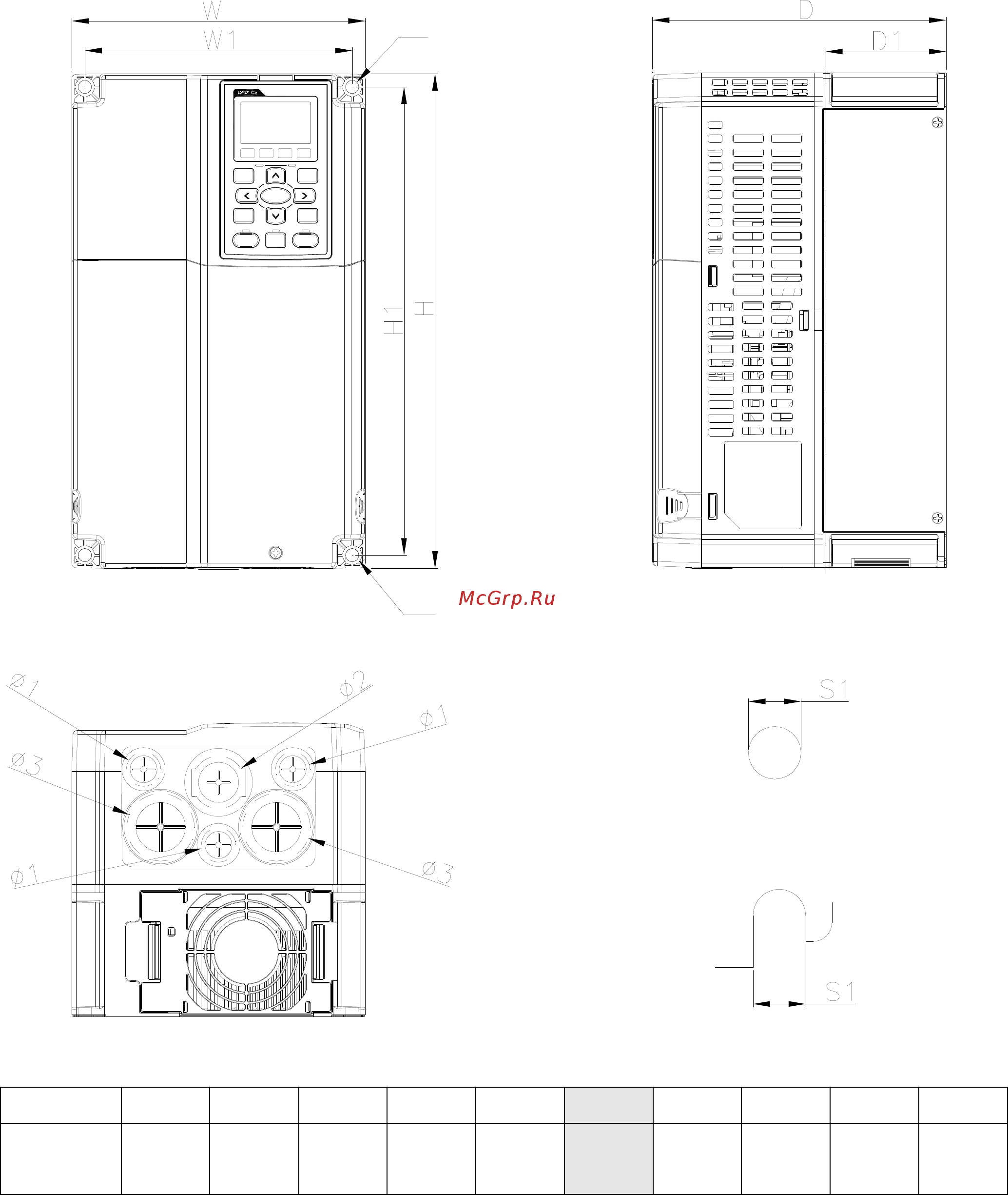 Delta Electronics VFD037CH4EA-21 [10/637] Detail a mounting hole