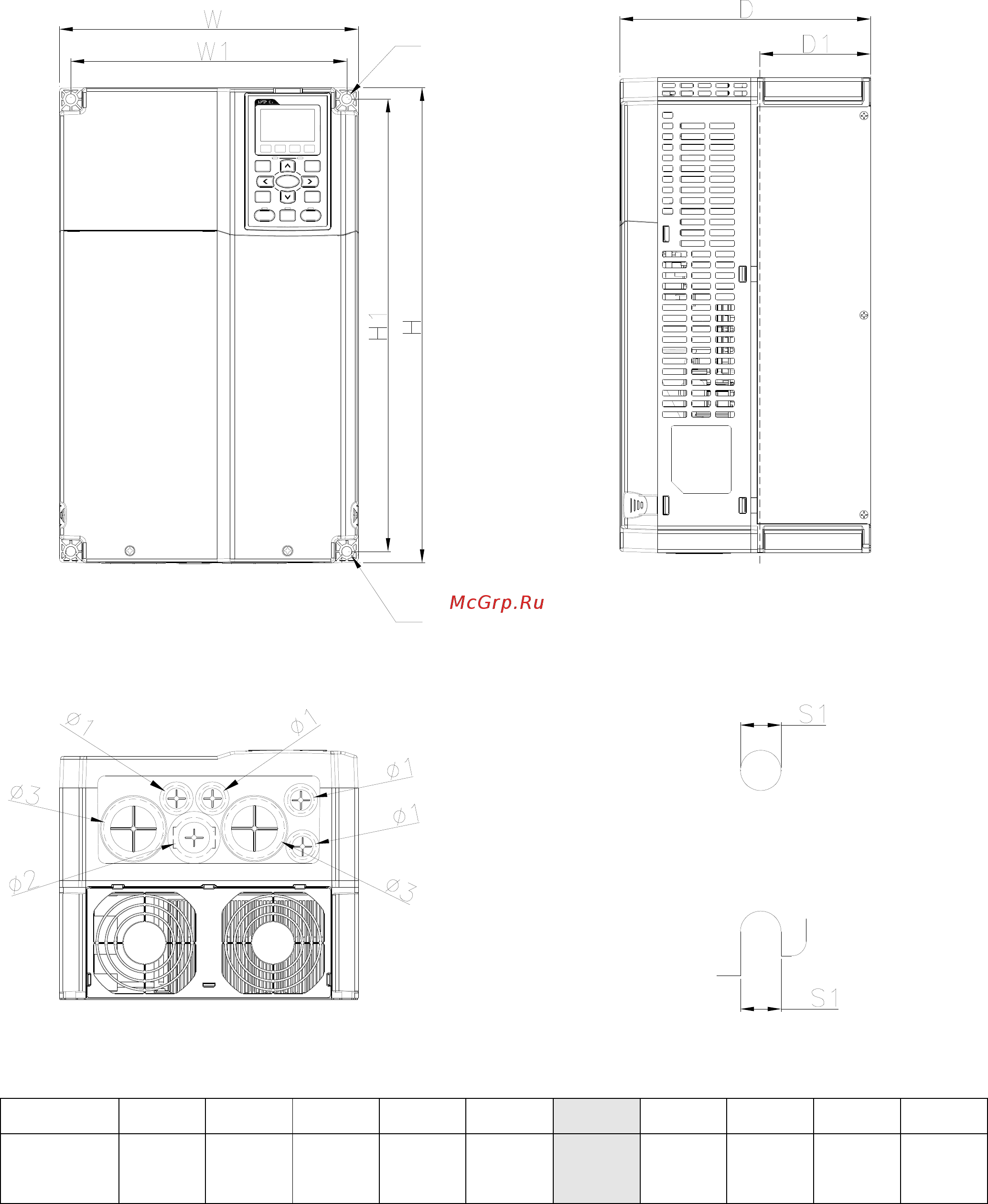 Delta Electronics VFD022CH43A-21 [11/637] Detail a mounting hole