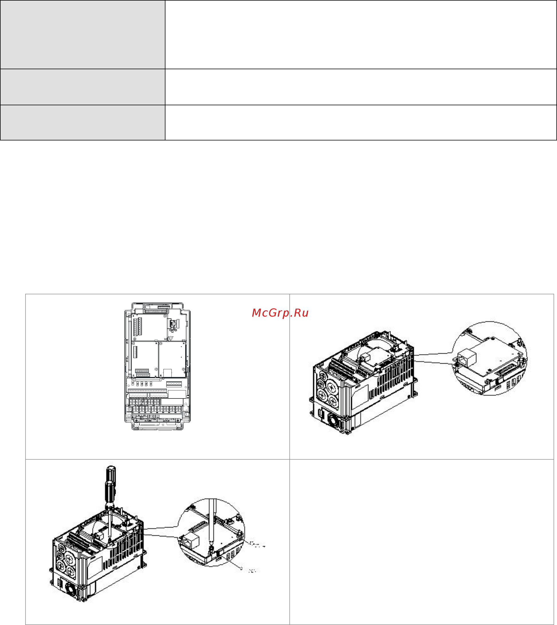 Delta Electronics VFD1600CH43A-21 [147/637] Выключите питание vfd ch2000 2 откройте переднюю крышку vfd ch2000 3 установите изолирующие проставки на базирующие штифты в слоте 1 см рис 3 и совместите два отверстия платы и базирующие штифты защелкните плату на штифтах см рис 4 4 после этого затяните винты с моментом затяжки 6 8 кг см 5 1 6 4 in lbs см рис 5