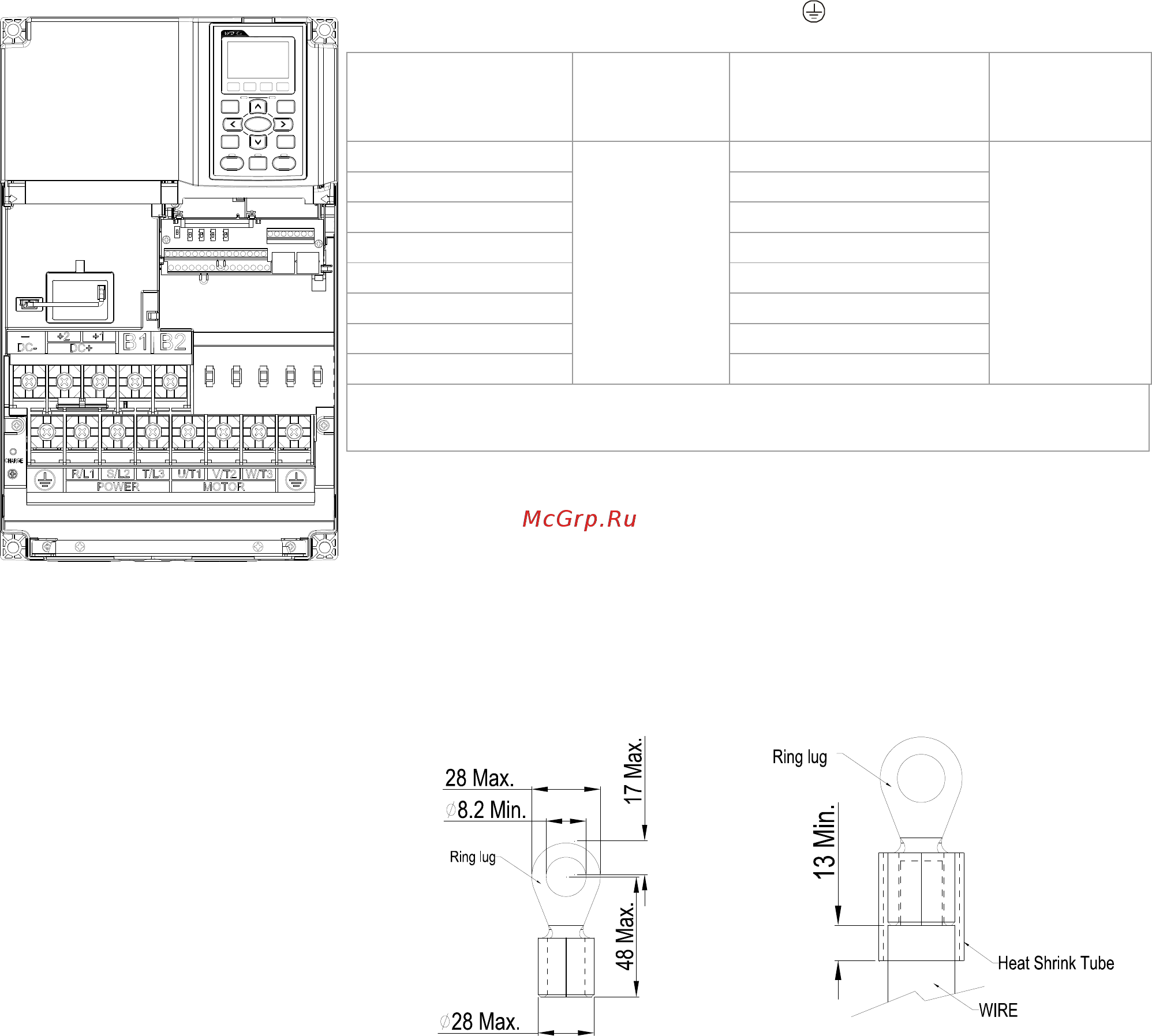 Delta Electronics VFD015CH4EA-21 [61/637] R l1 s l2 t l3 u t1 v t2 w t3 b1 b2 1 2