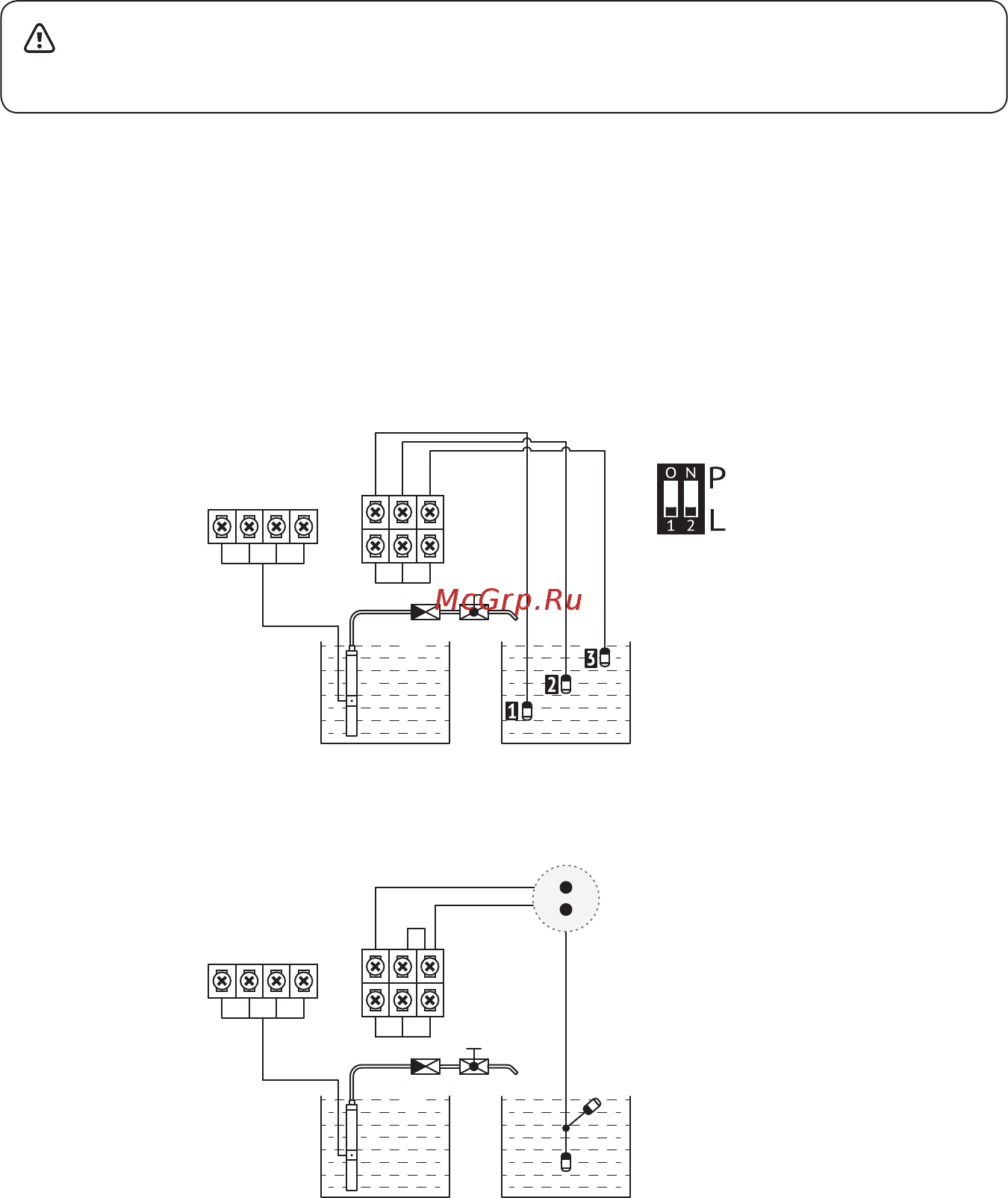 Unipump M3-D1C 5.5 кВт [10/23] Схема подключения с контролем по уровню жидкости в наполняемой ёмкости