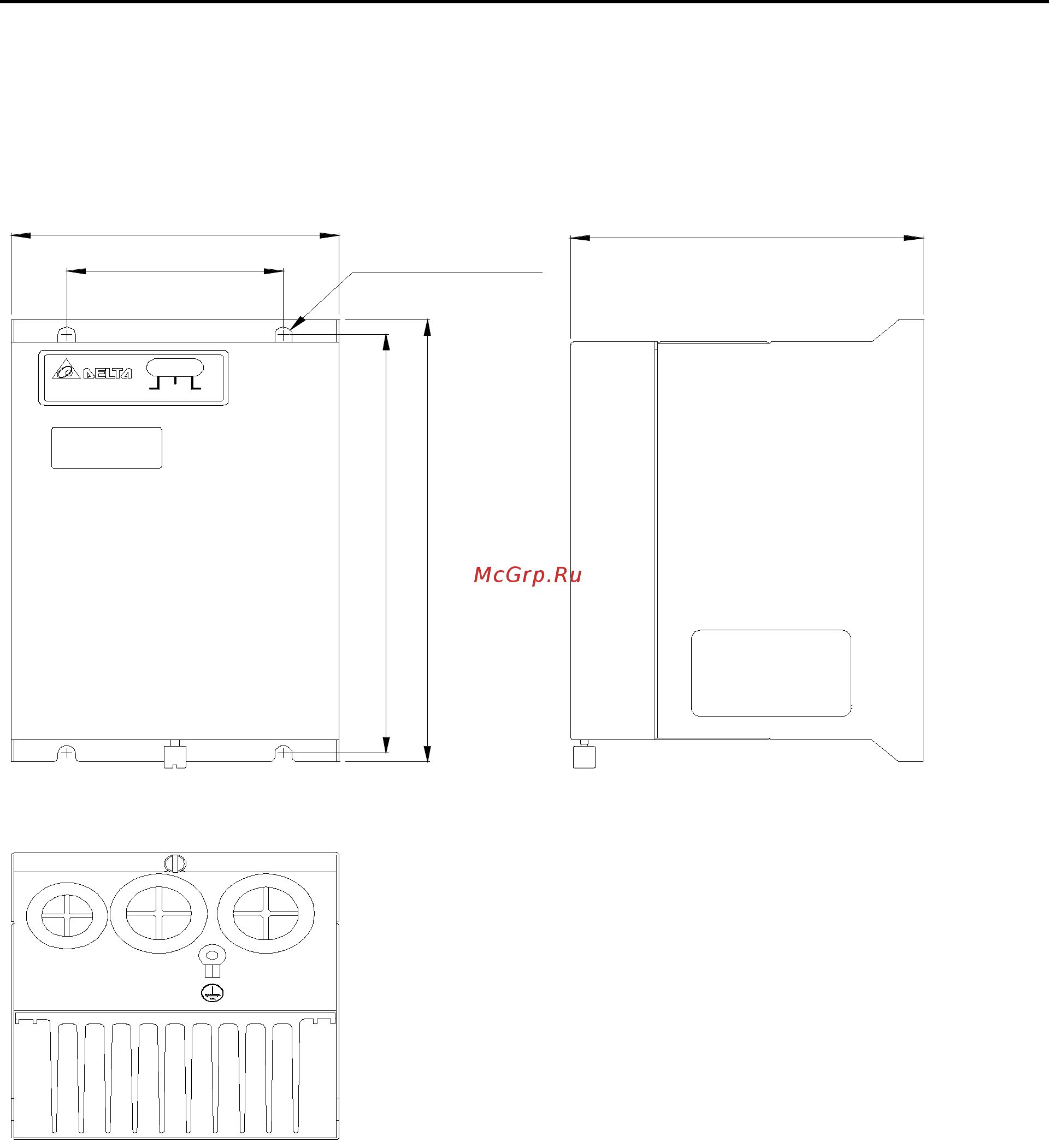 Delta Electronics VFD300V43A-2 [248/288] В размеры тормозных модулей