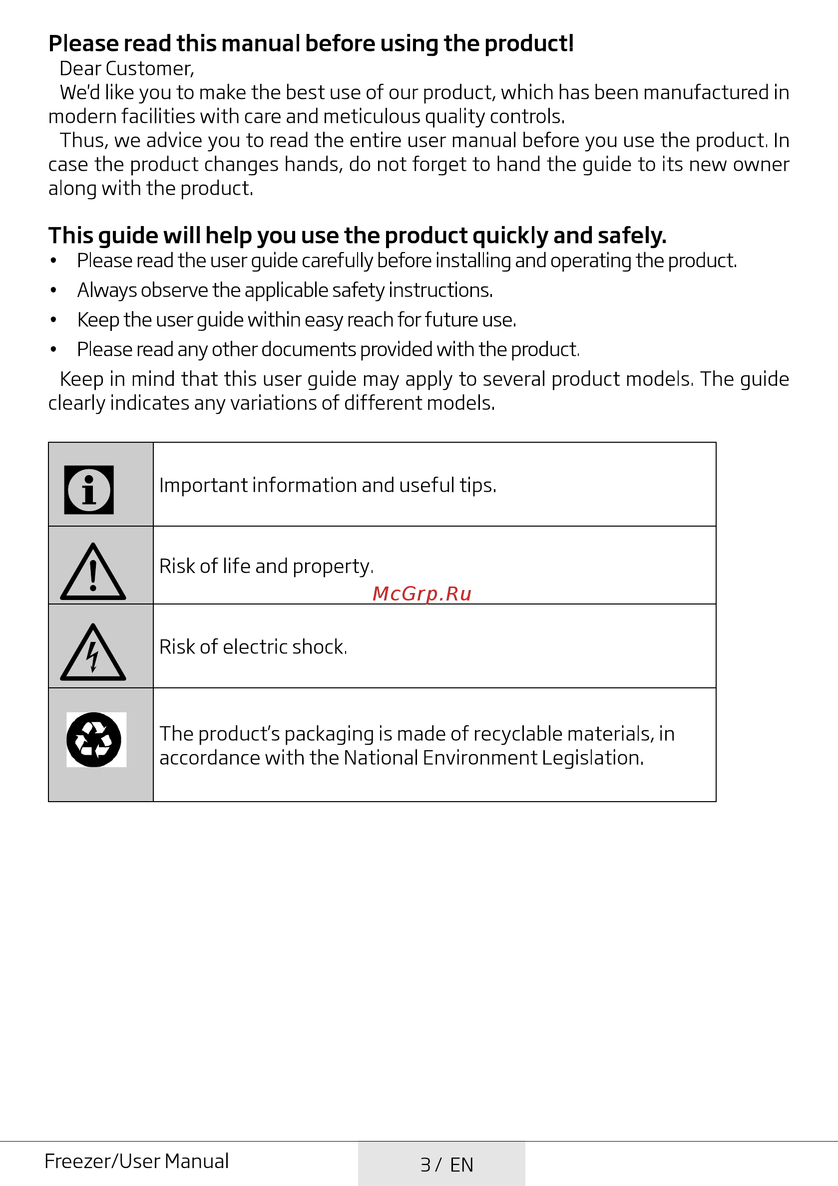 Beko RFNK290T21S [3/52] Please read this manual before using the product