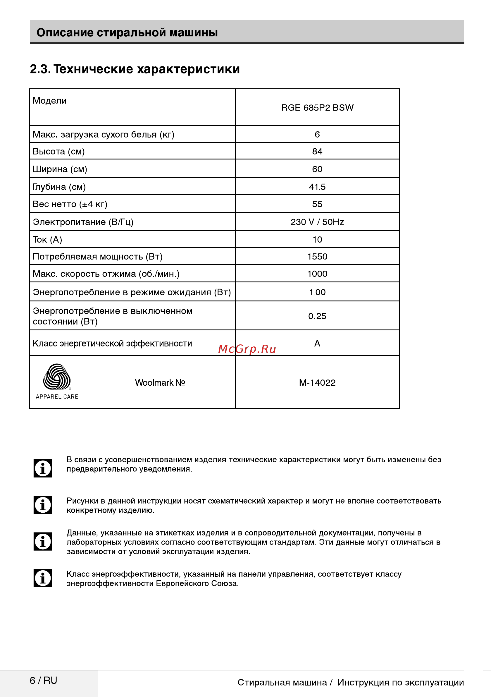 Beko RGE685P2BSW Руководство пользователя онлайн [6/36] 396754