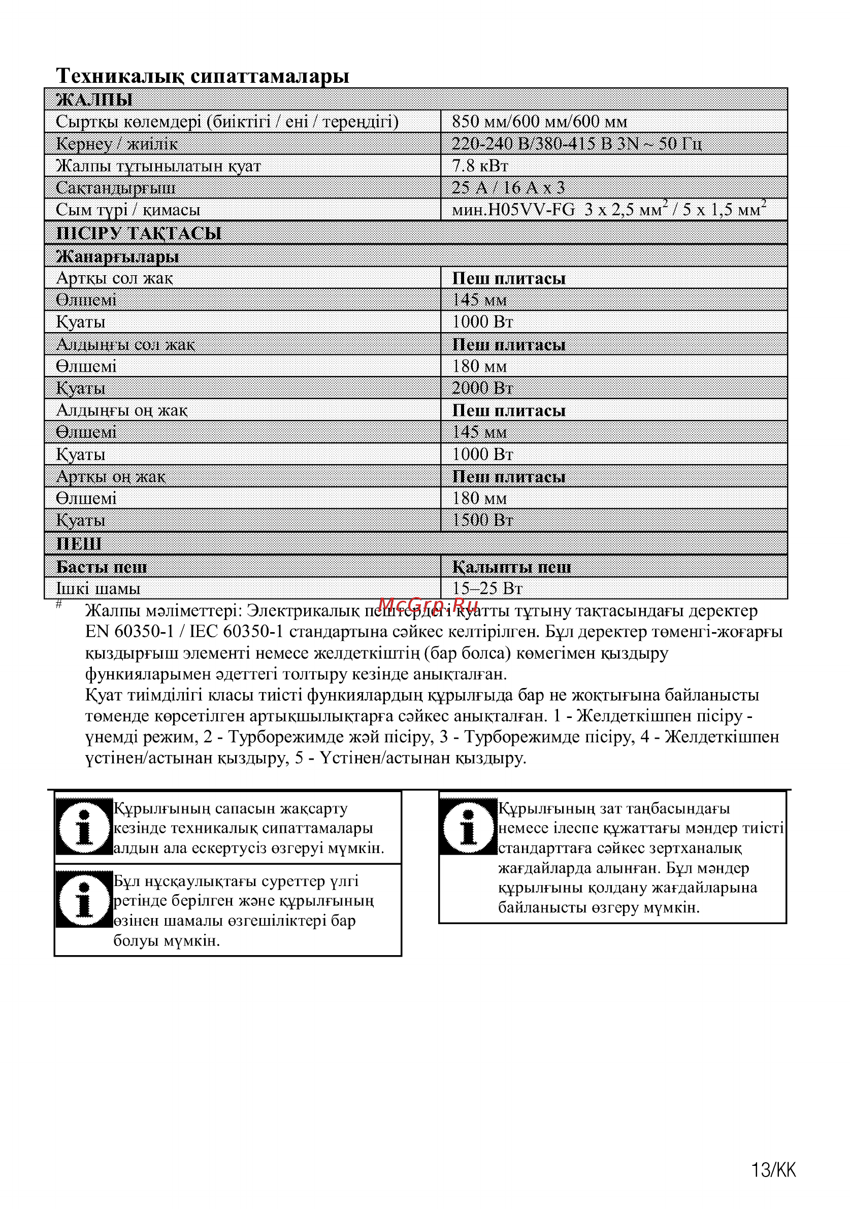 Beko FFSS 66000 W [43/60] Техникалык сипаттамалары