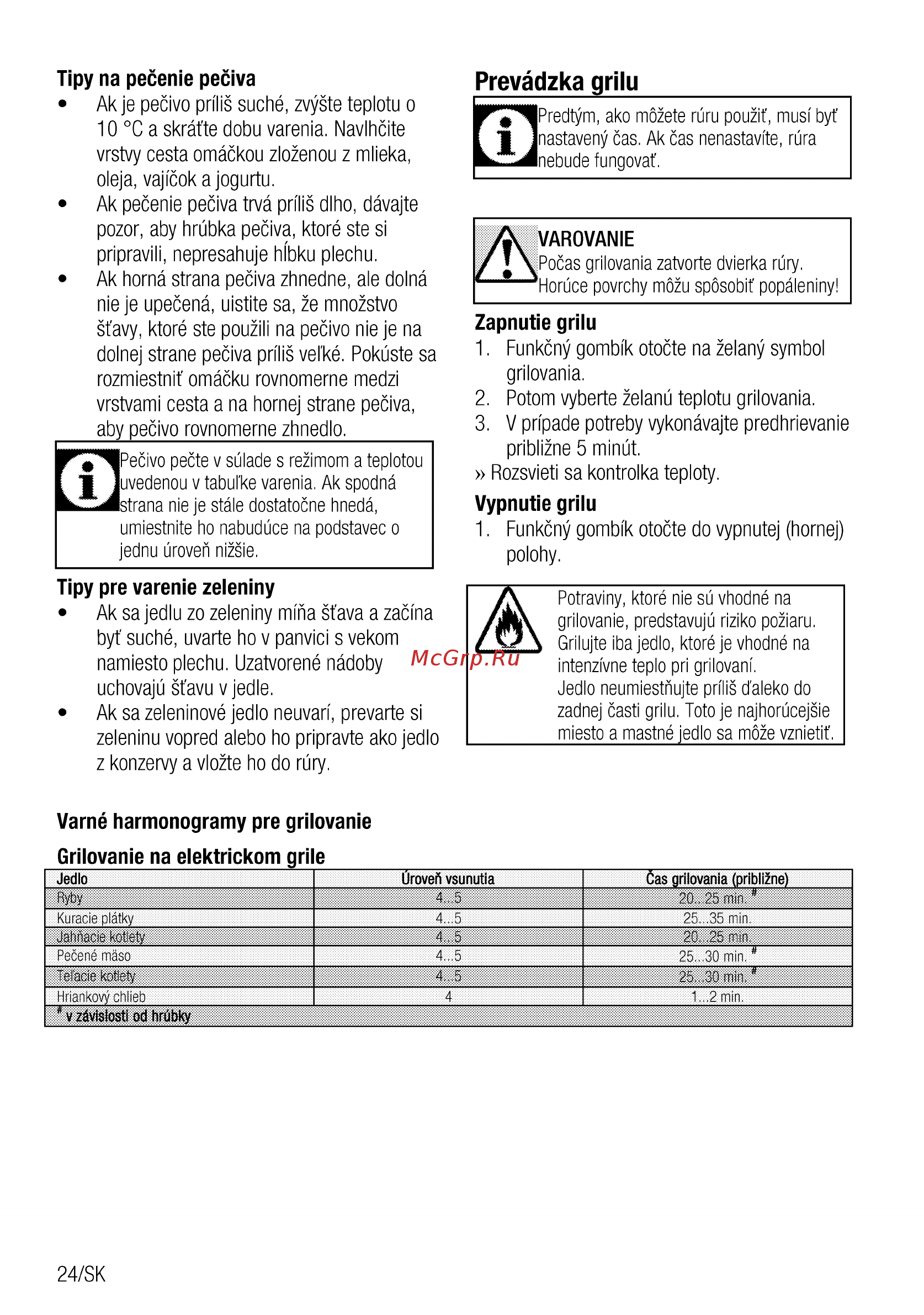 Beko OIM27201C [24/92] Prevádzka grilu________________