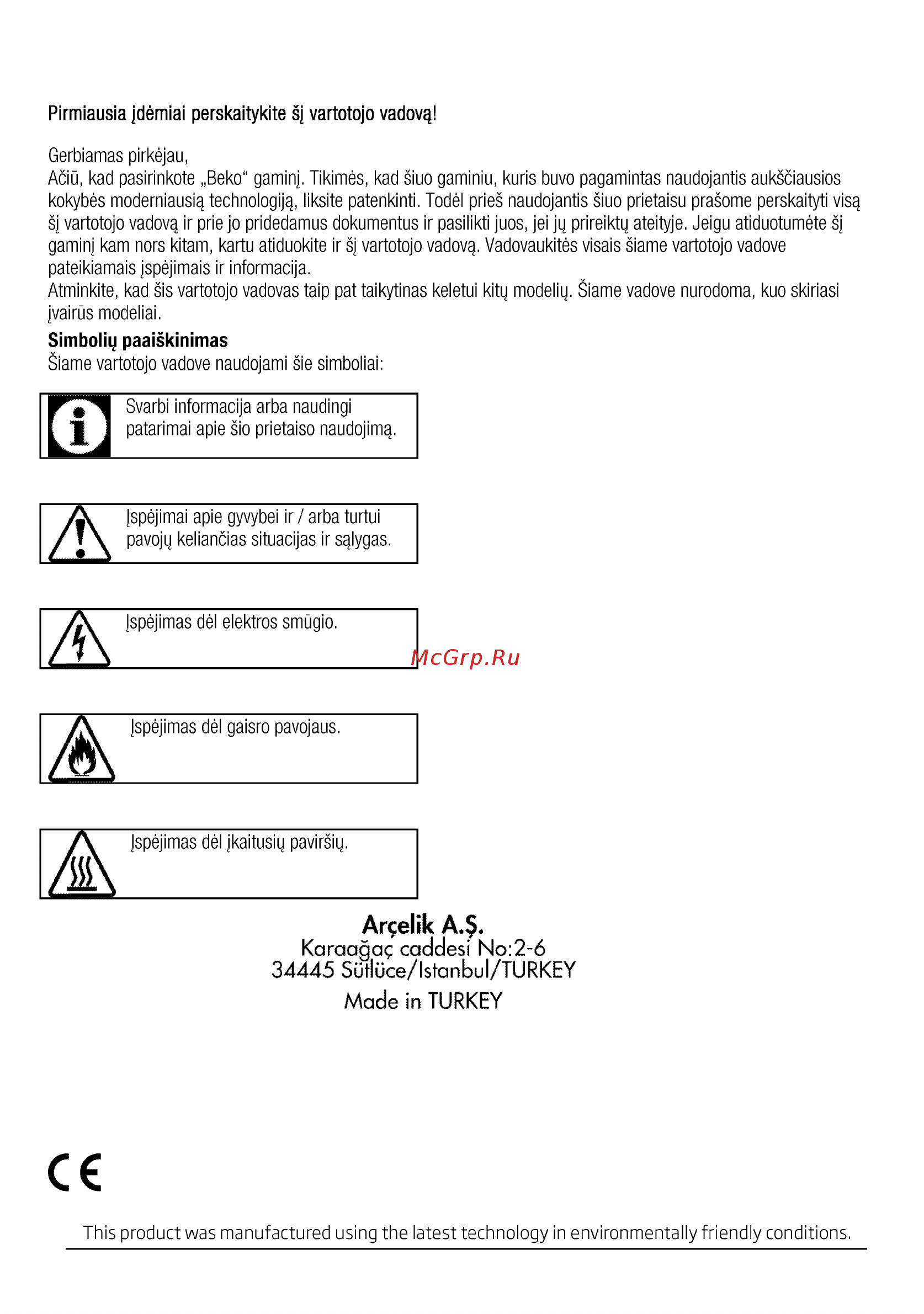 Beko BIE24301W [2/84] Arçelik a