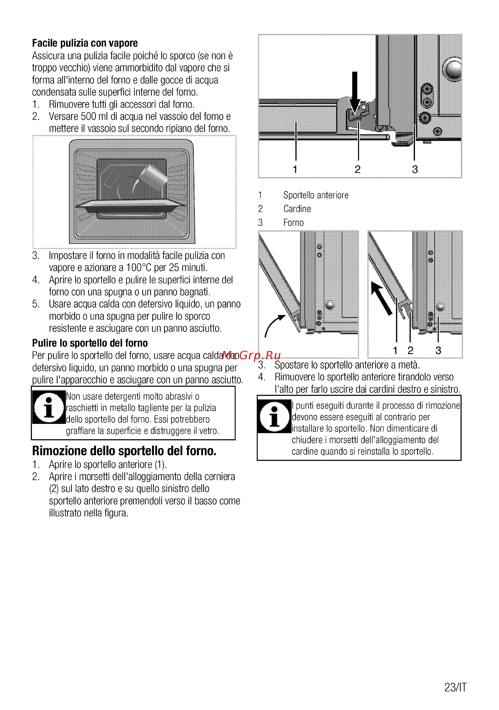 Beko BIE22000X [47/52] Rimozione dello sportello del forno
