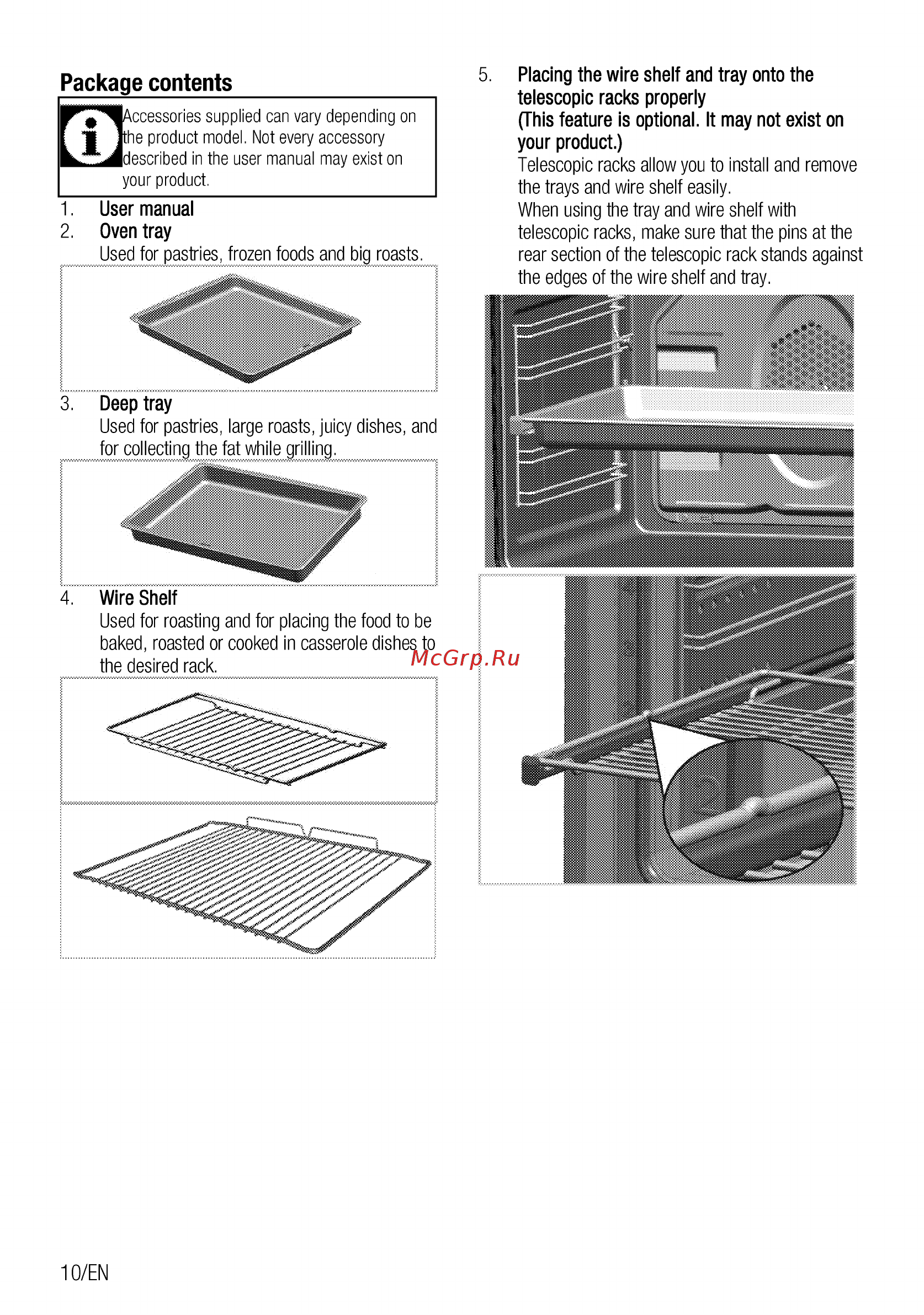 Beko BIE24100B [10/84] Package contents