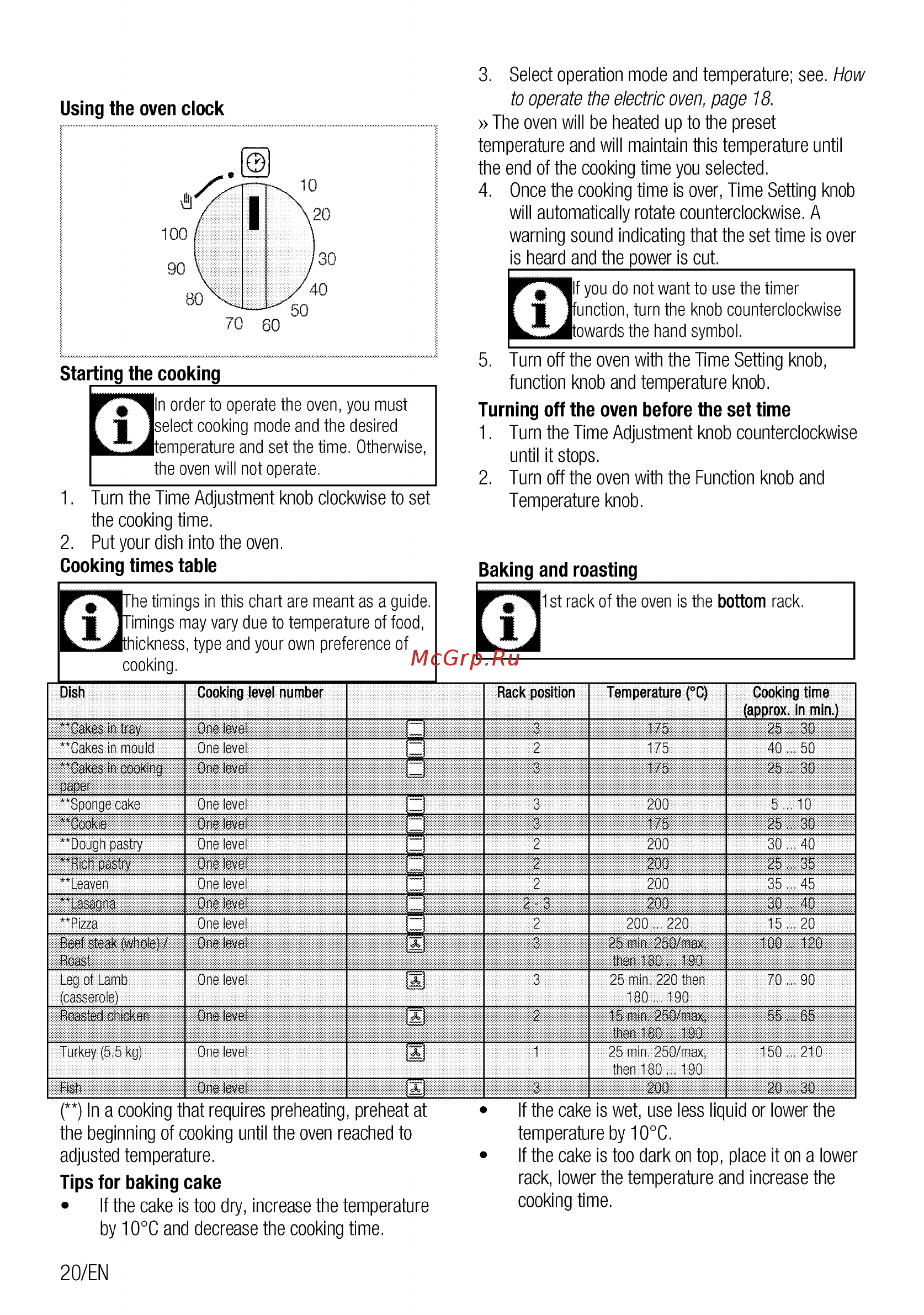 Beko BIE24100B [20/84] St rack of the oven is the