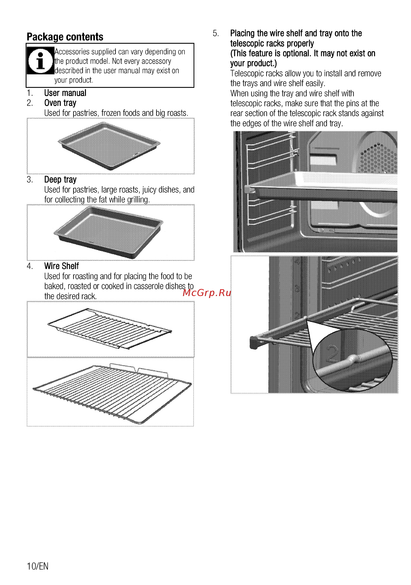Beko BIE21300W [10/60] Package contents