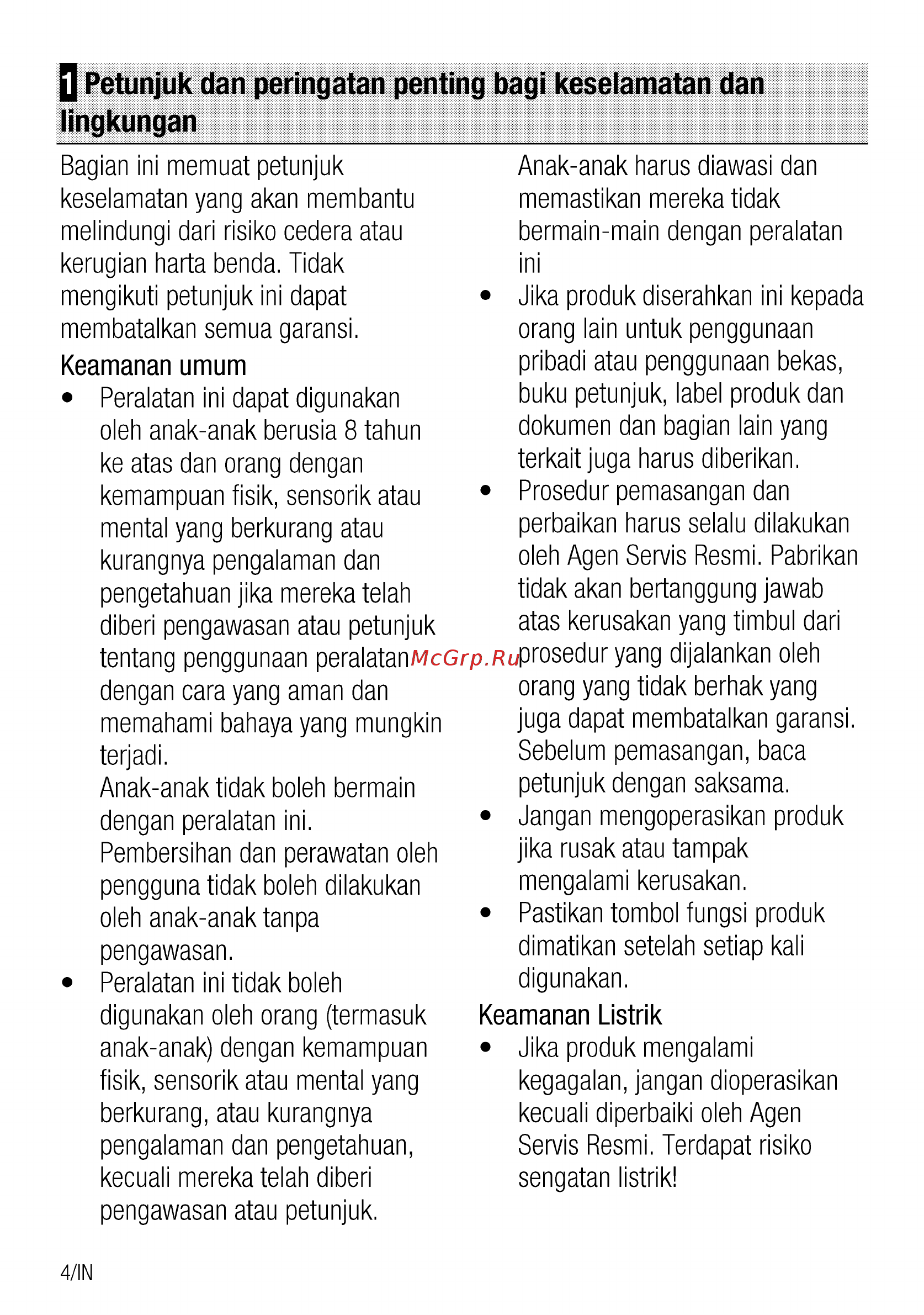Beko HDMI32400DTX [28/72] Q petunjuk dan peringatan panting bagi keselamatan dan