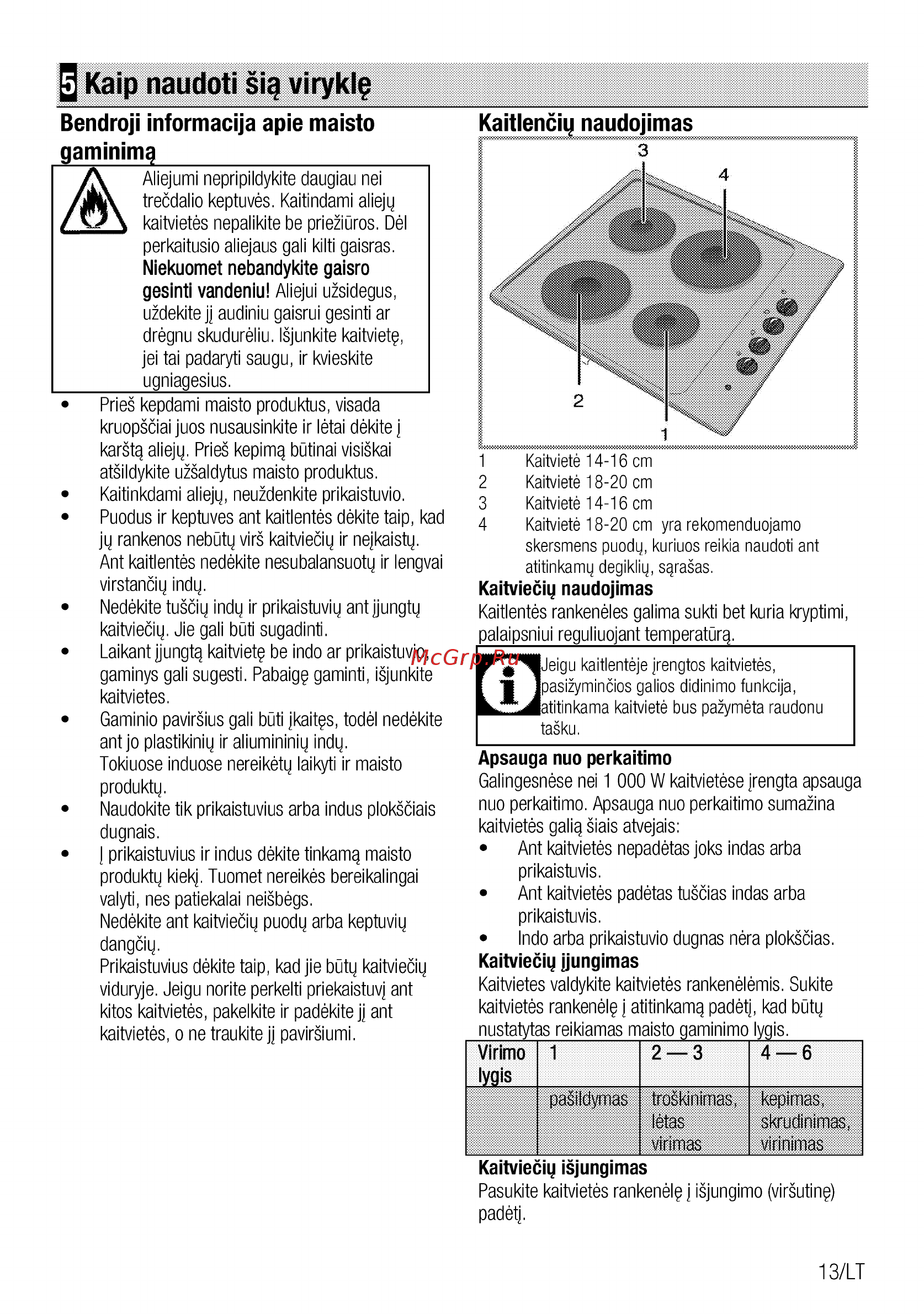 Beko HIZE64101X [31/88] Kaip naudoti sig viryklg
